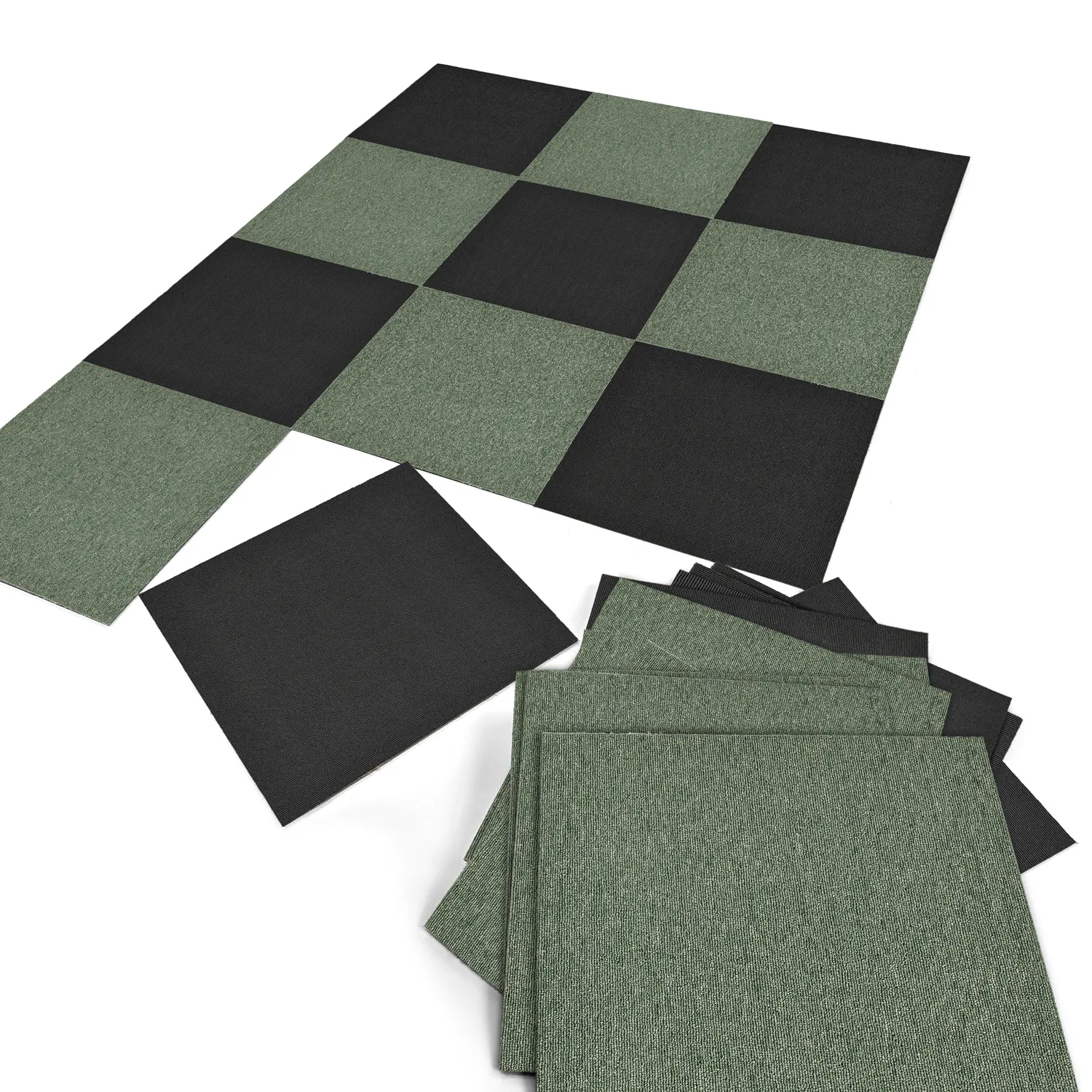 Vloerbedekking - Almeria Tapijttegels 24 st. (zwart)