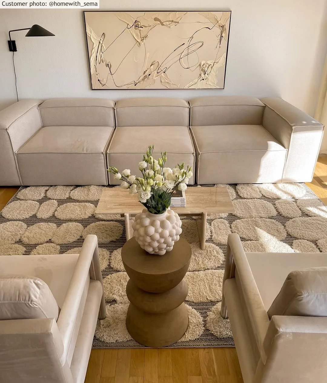 Hoogpolig vloerkleed - Fondi (beige)