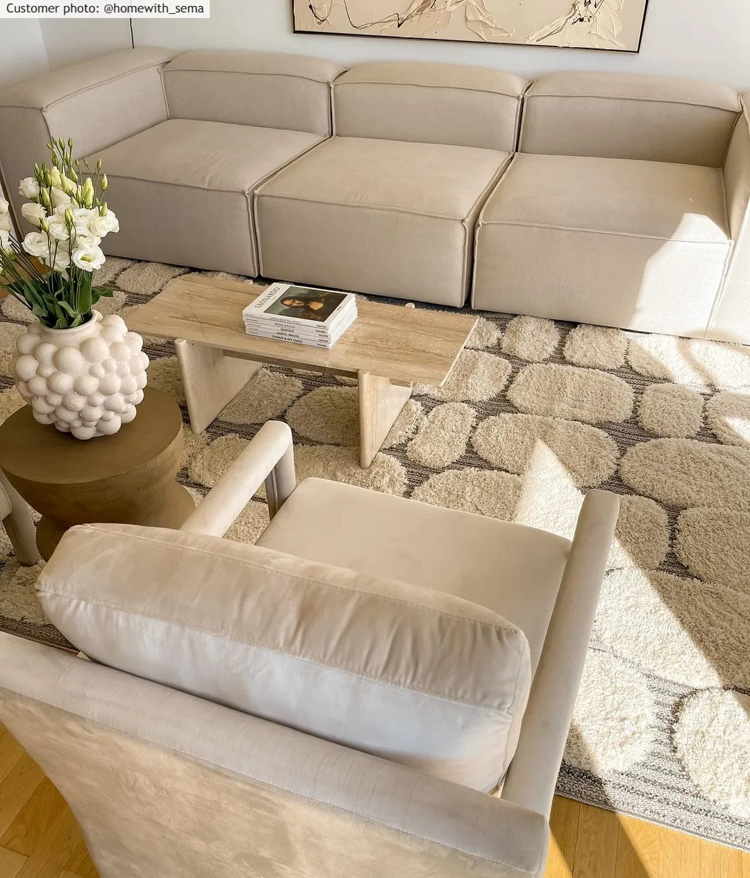 Hoogpolig vloerkleed - Fondi (beige)