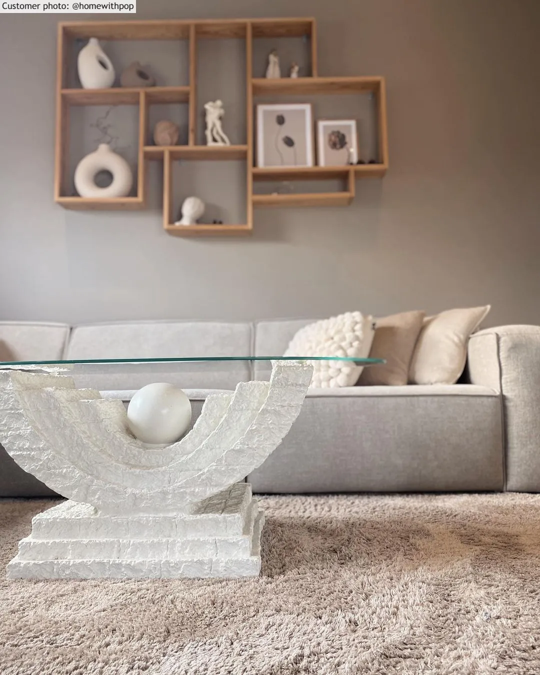 Hoogpolig vloerkleed - Soft Shine (beige)