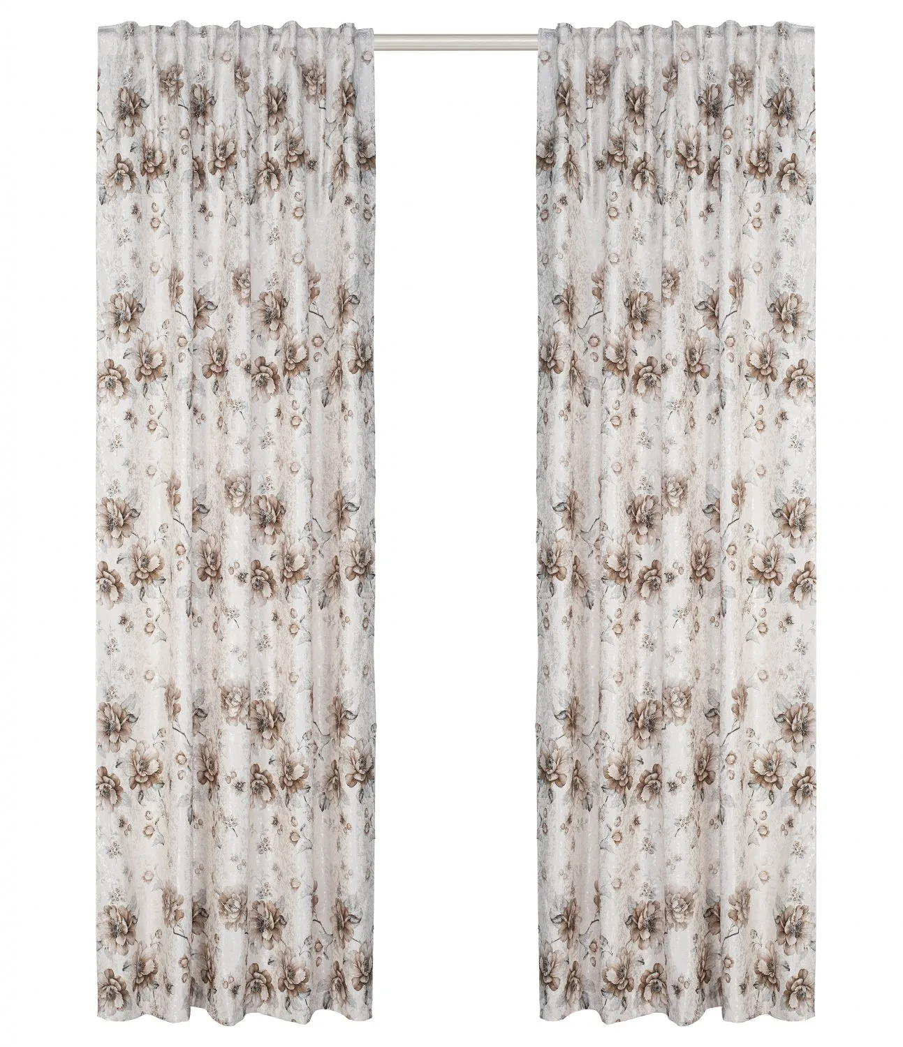 Gordijn - Blom (beige)