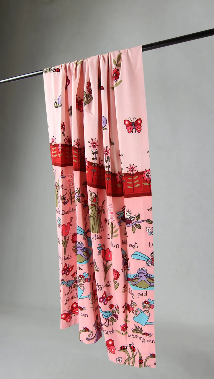 Gordijn - Pink Friends (roze)