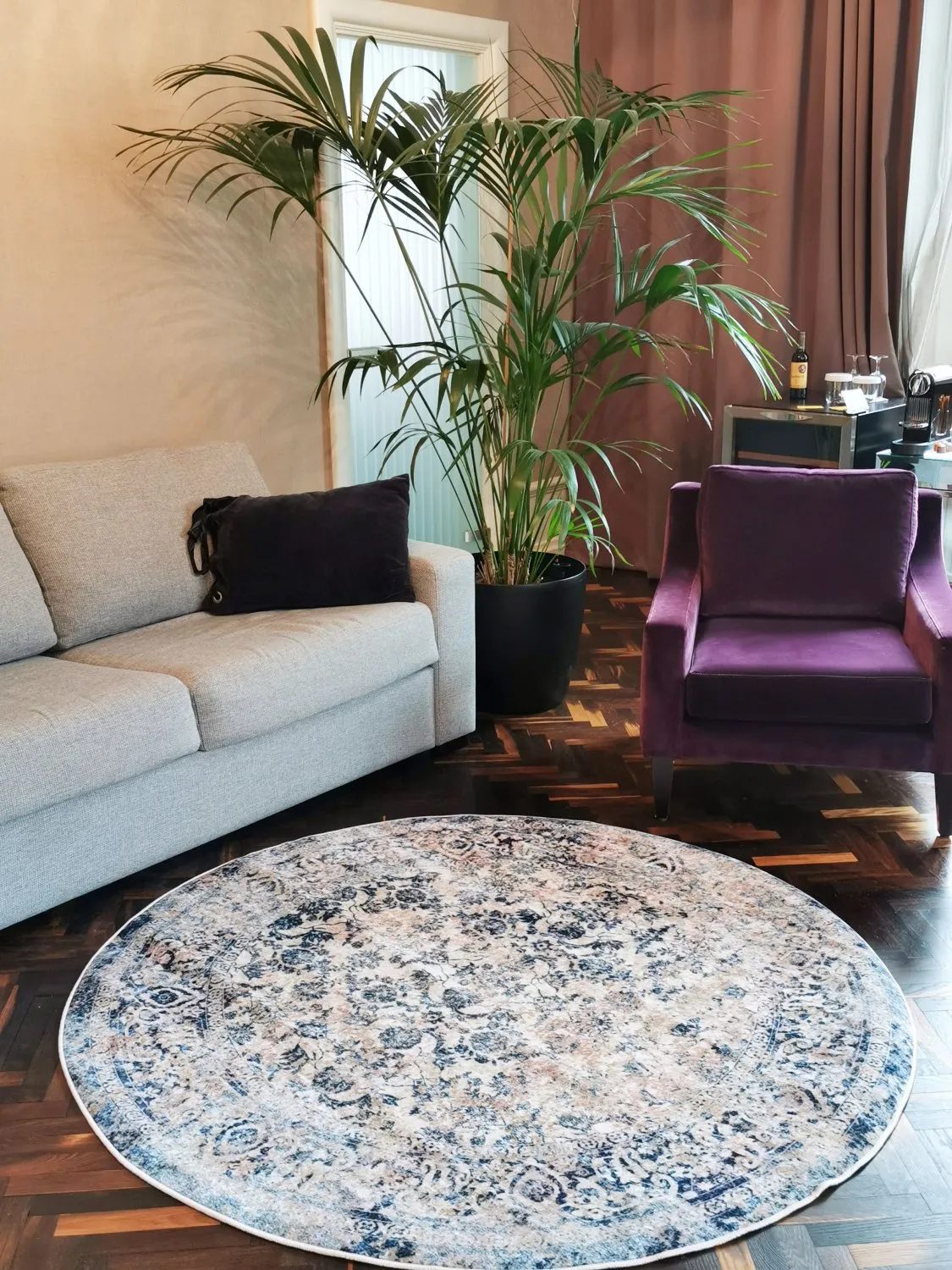 Rond vloerkleed - Denizli (blauw)