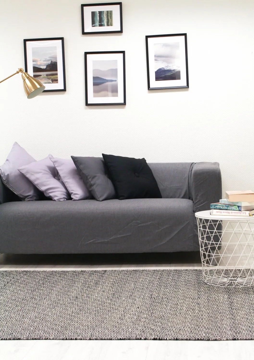 Wollen-vloerkleed - Varella (zwart/wit)