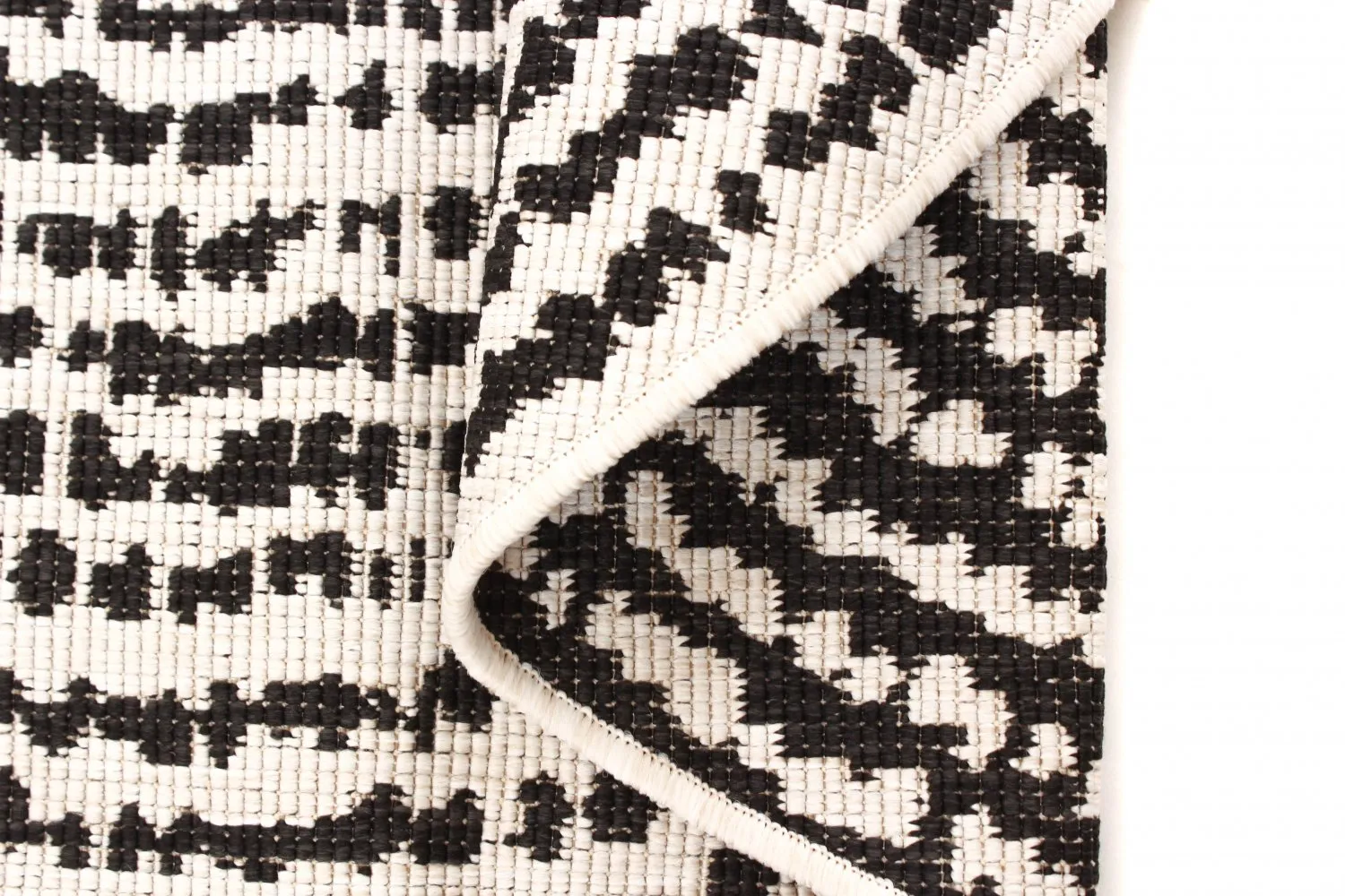 Rond vloerkleed - Brussels Swirl (zwart)