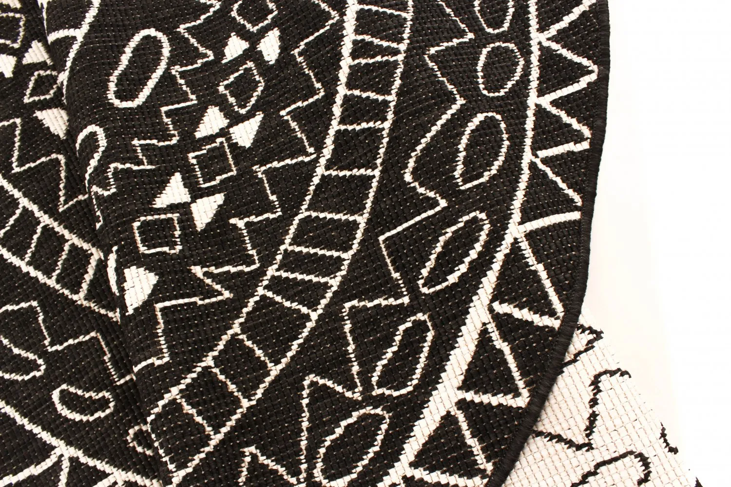 Rond vloerkleed - Brussels Diamond (zwart)