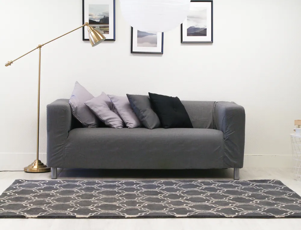 Wollen-vloerkleed - Korinth (donker grijs)