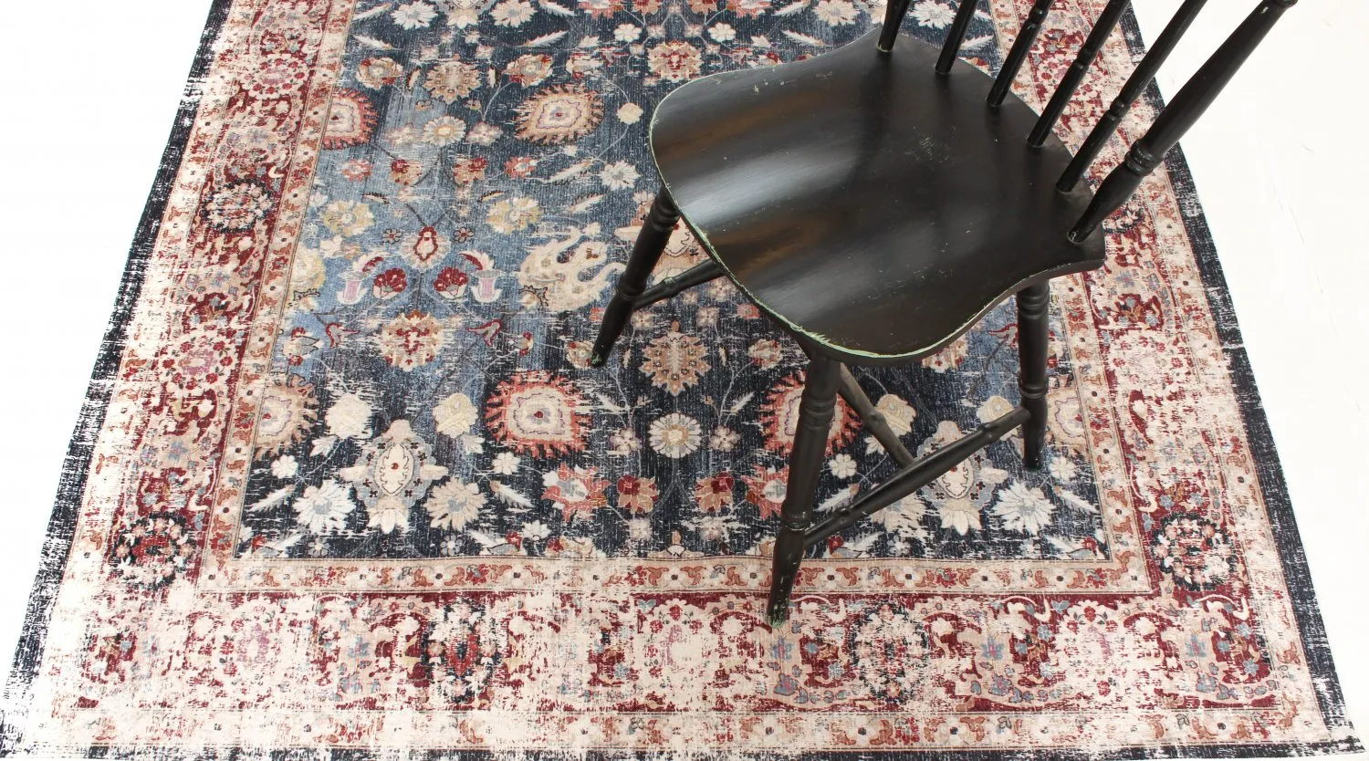 Rond vloerkleed - Bouhjar (donkerblauw/multi)