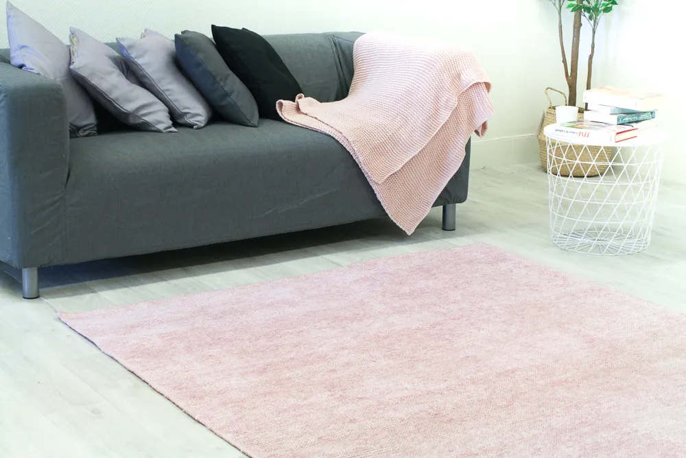 Bamboo silk-vloerkleed - Faliraki (lichtroze)