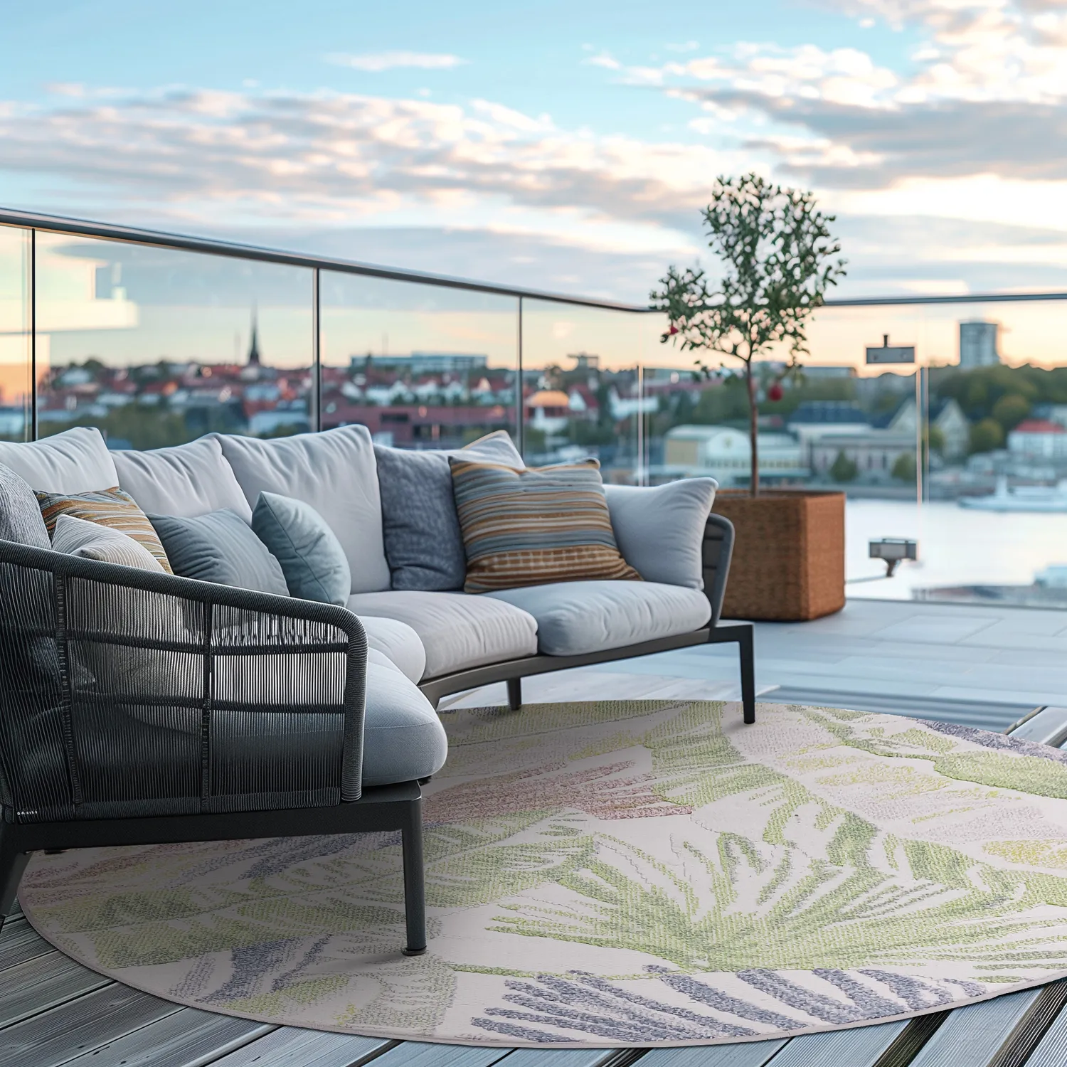 Ronde vloerkleden - Indoor/Outdoor Havana (cream/multi)
