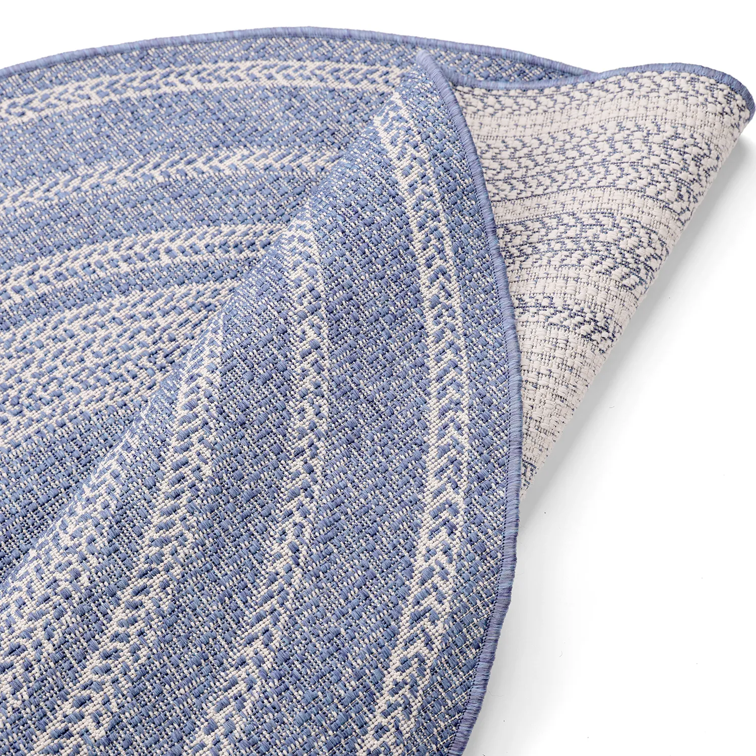 Rond vloerkleed - Indoor/Outdoor Angus (blauw)