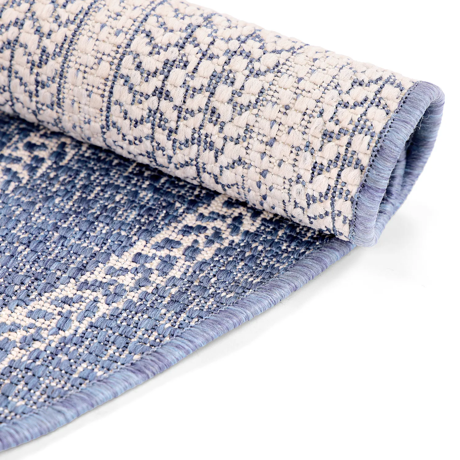 Rond vloerkleed - Indoor/Outdoor Angus (blauw)