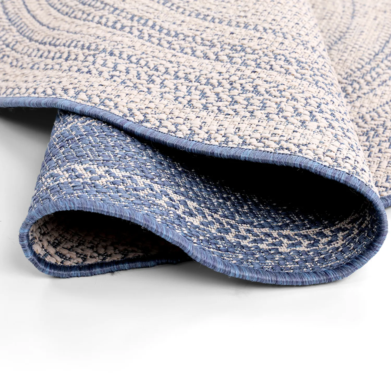 Rond vloerkleed - Indoor/Outdoor Angus (blauw)