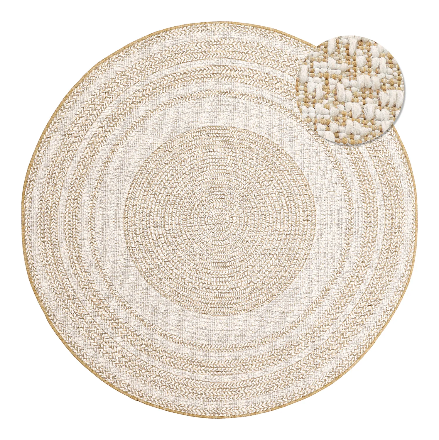 Rond vloerkleed - Indoor/Outdoor Angus (natuur)