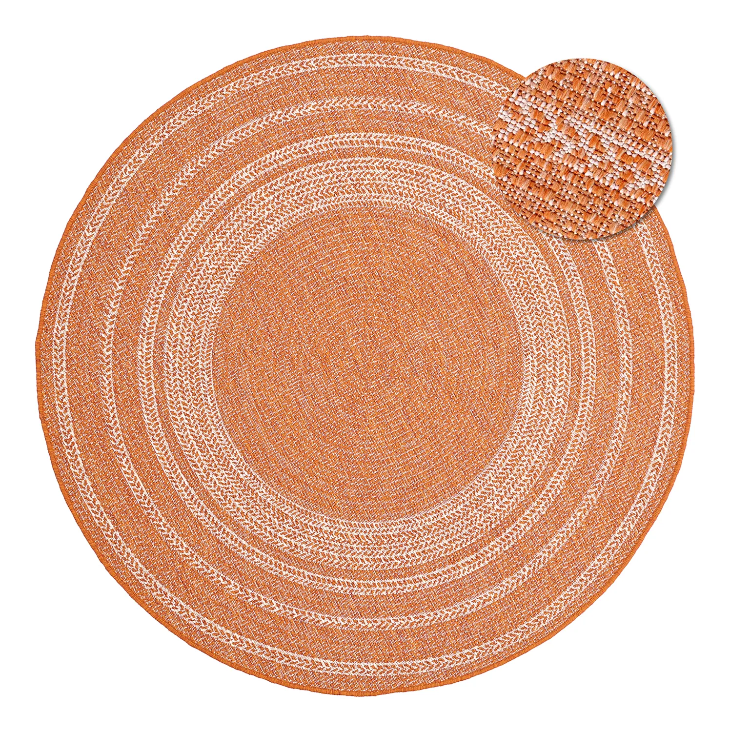 Rond vloerkleed - Indoor/Outdoor Angus (rood)