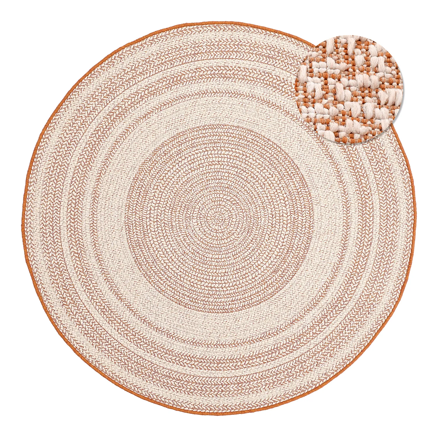 Rond vloerkleed - Indoor/Outdoor Angus (rood)