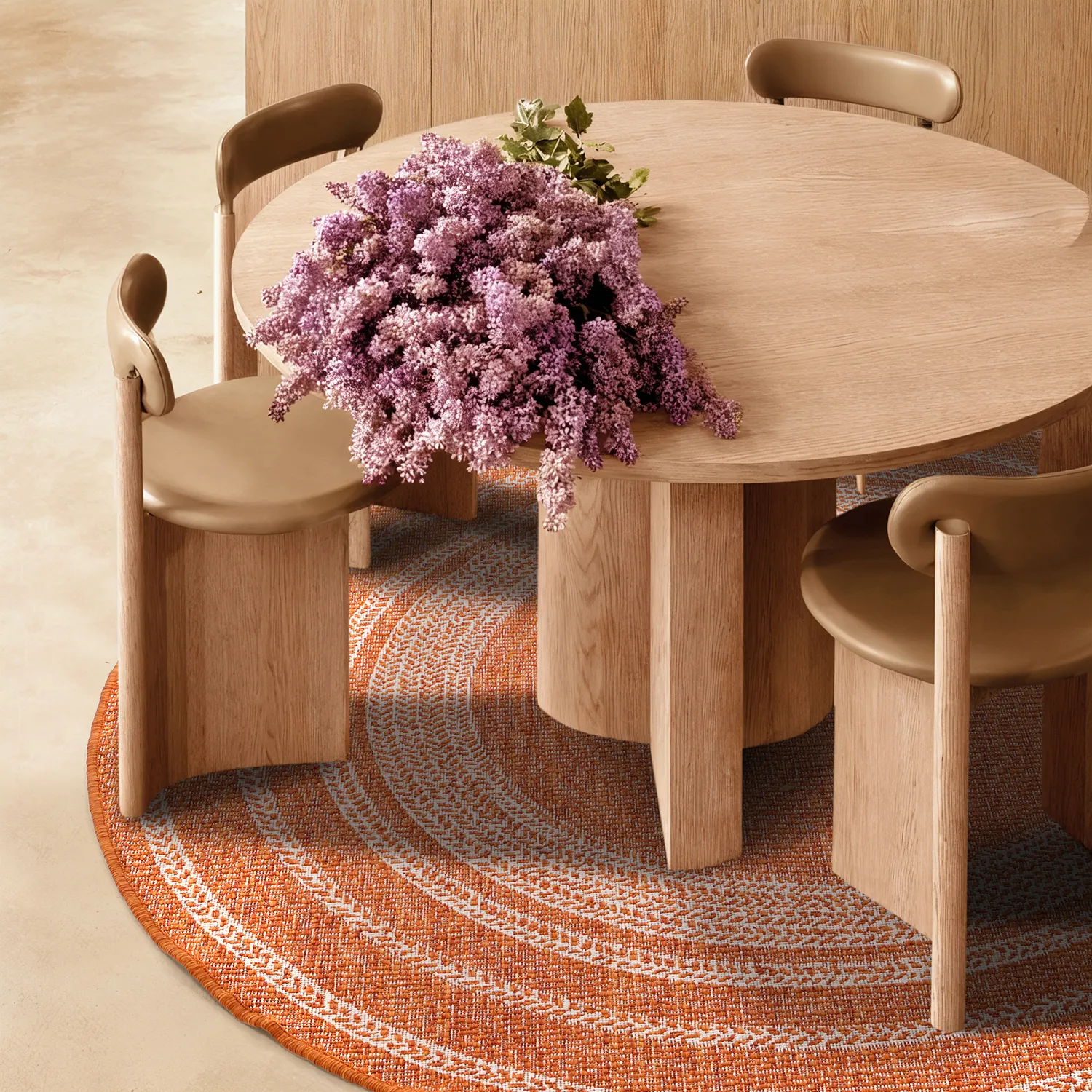 Rond vloerkleed - Indoor/Outdoor Angus (rood)