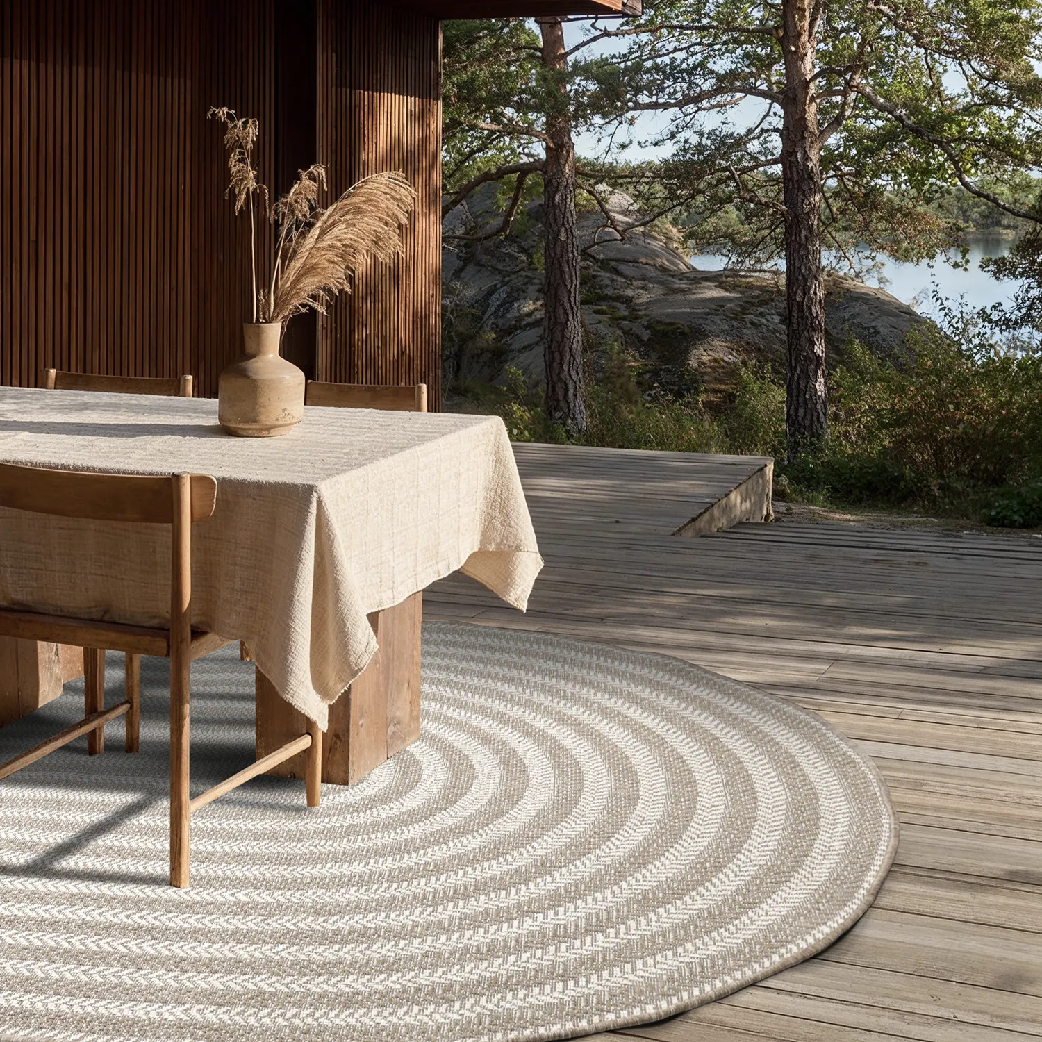 Ovaal tapijt - Indoor/outdoor Leander (beige)