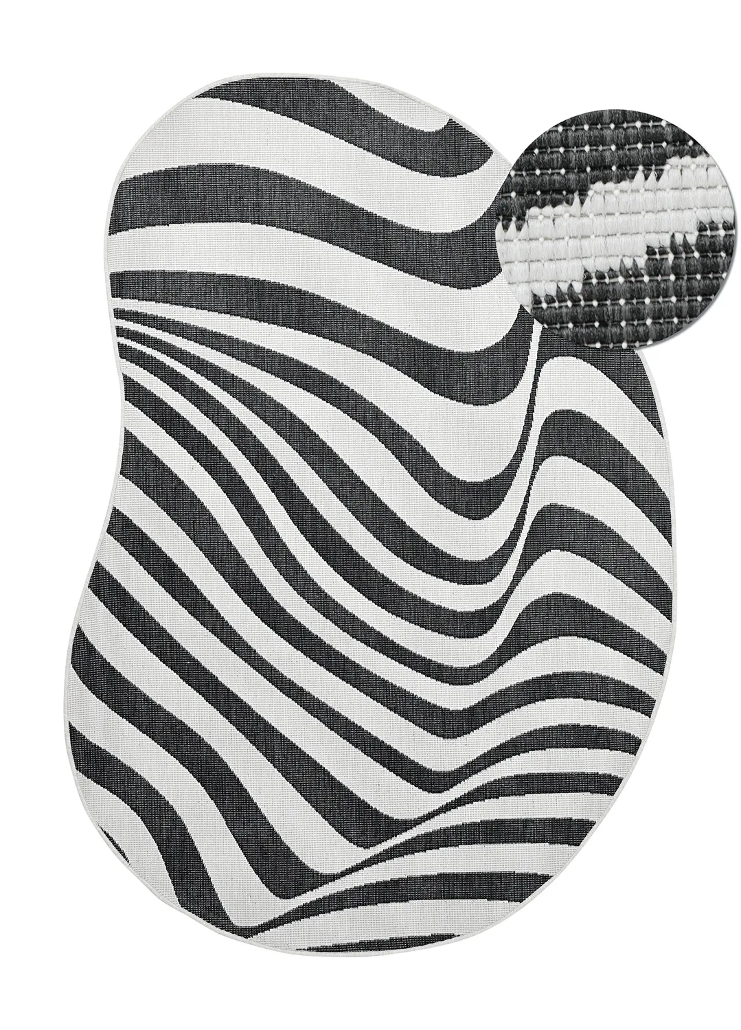 Vloerkleden voor binnen en buiten - utomhusmatta - Remina (zwart/wit)