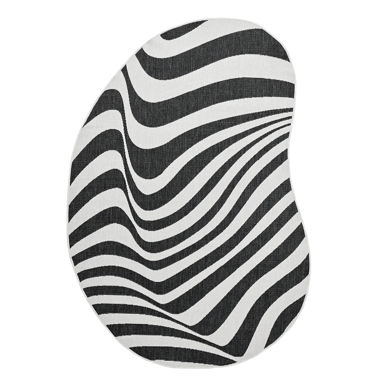 Vloerkleden voor binnen en buiten - utomhusmatta - Remina (zwart/wit)