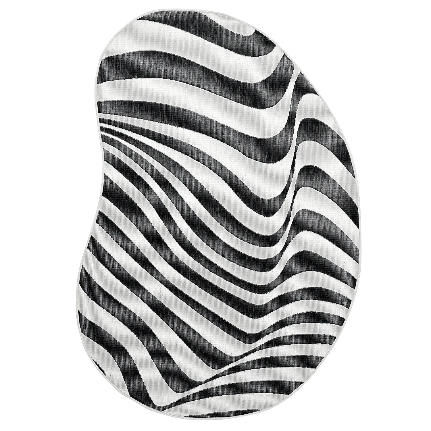 Vloerkleden voor binnen en buiten - utomhusmatta - Remina (zwart/wit)