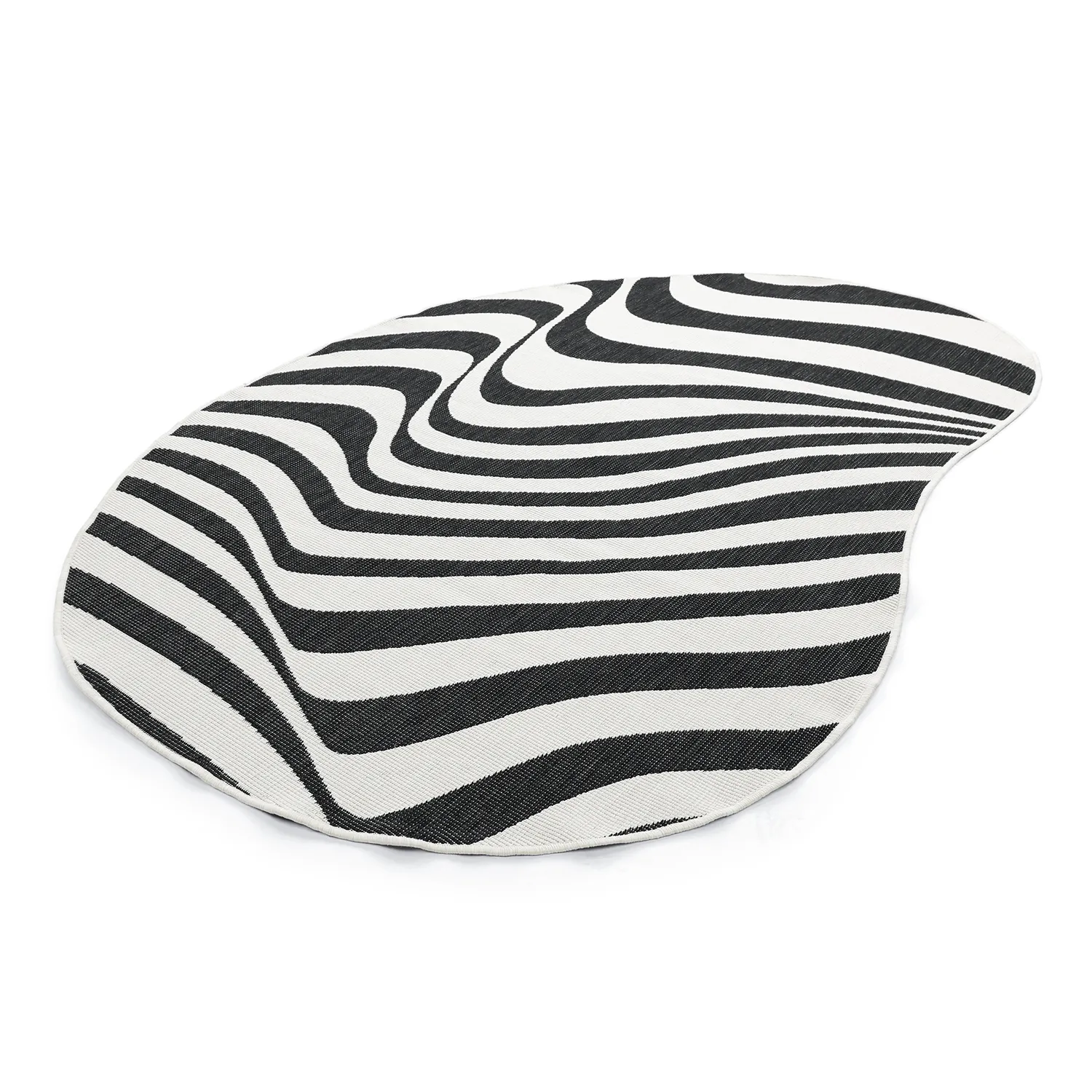 Vloerkleden voor binnen en buiten - utomhusmatta - Remina (zwart/wit)