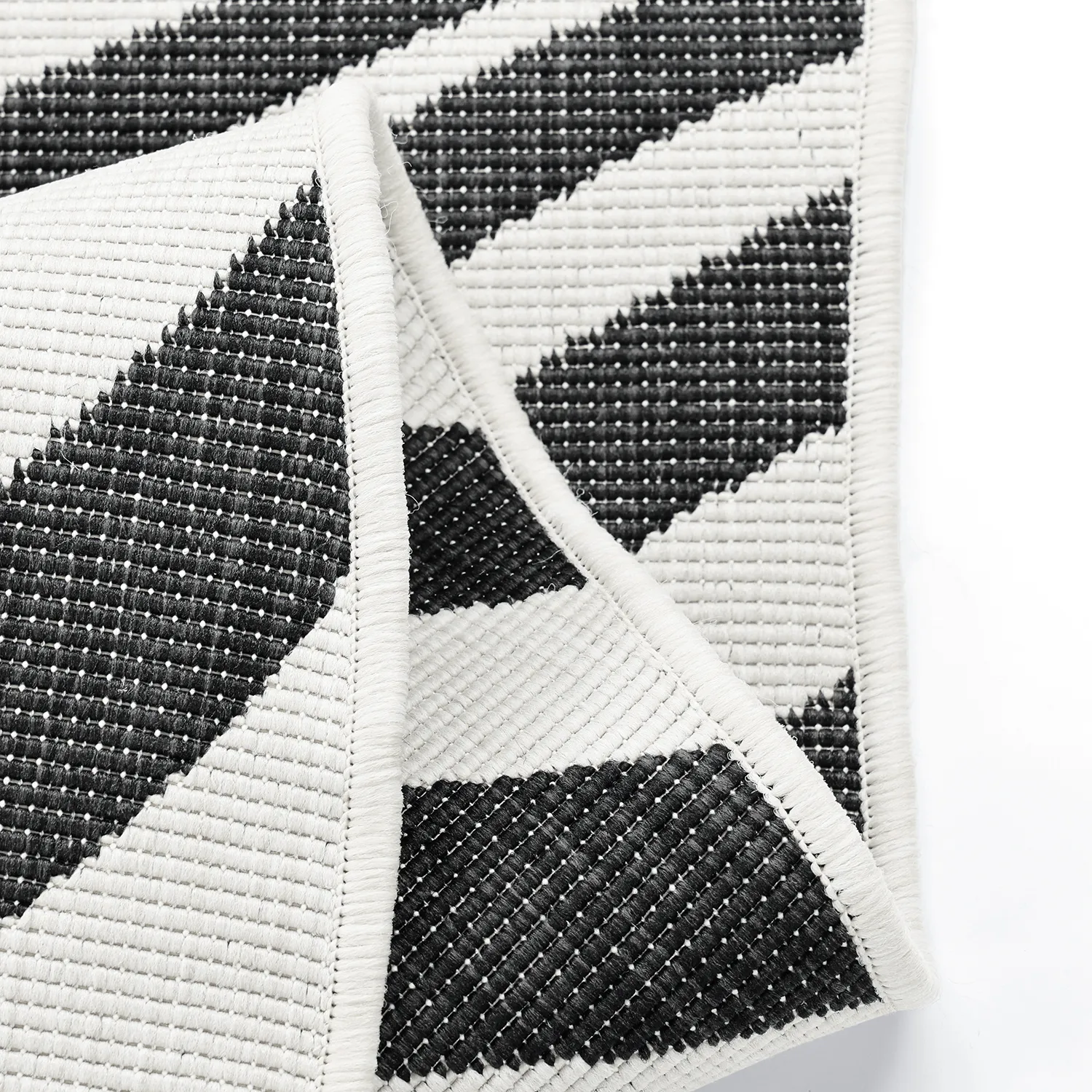 Vloerkleden voor binnen en buiten - utomhusmatta - Remina (zwart/wit)