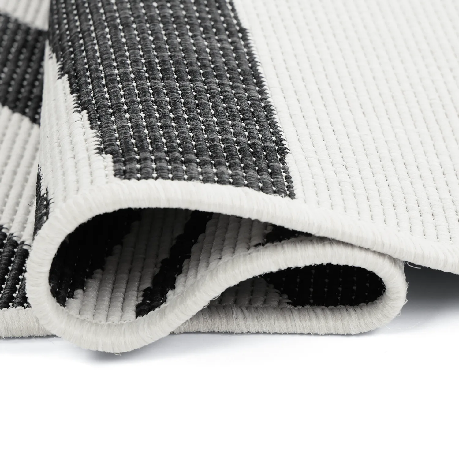 Vloerkleden voor binnen en buiten - utomhusmatta - Remina (zwart/wit)