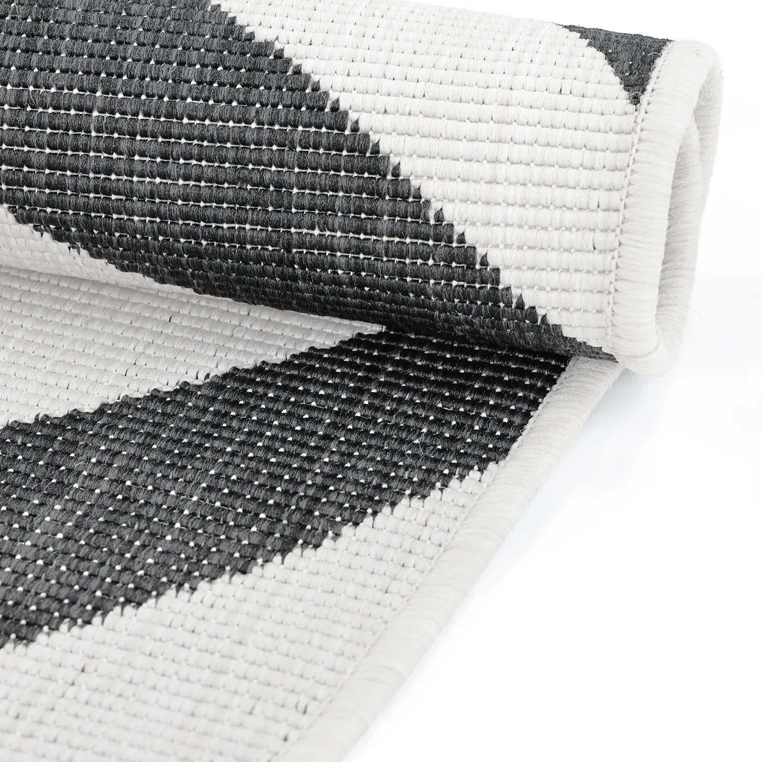 Vloerkleden voor binnen en buiten - utomhusmatta - Remina (zwart/wit)