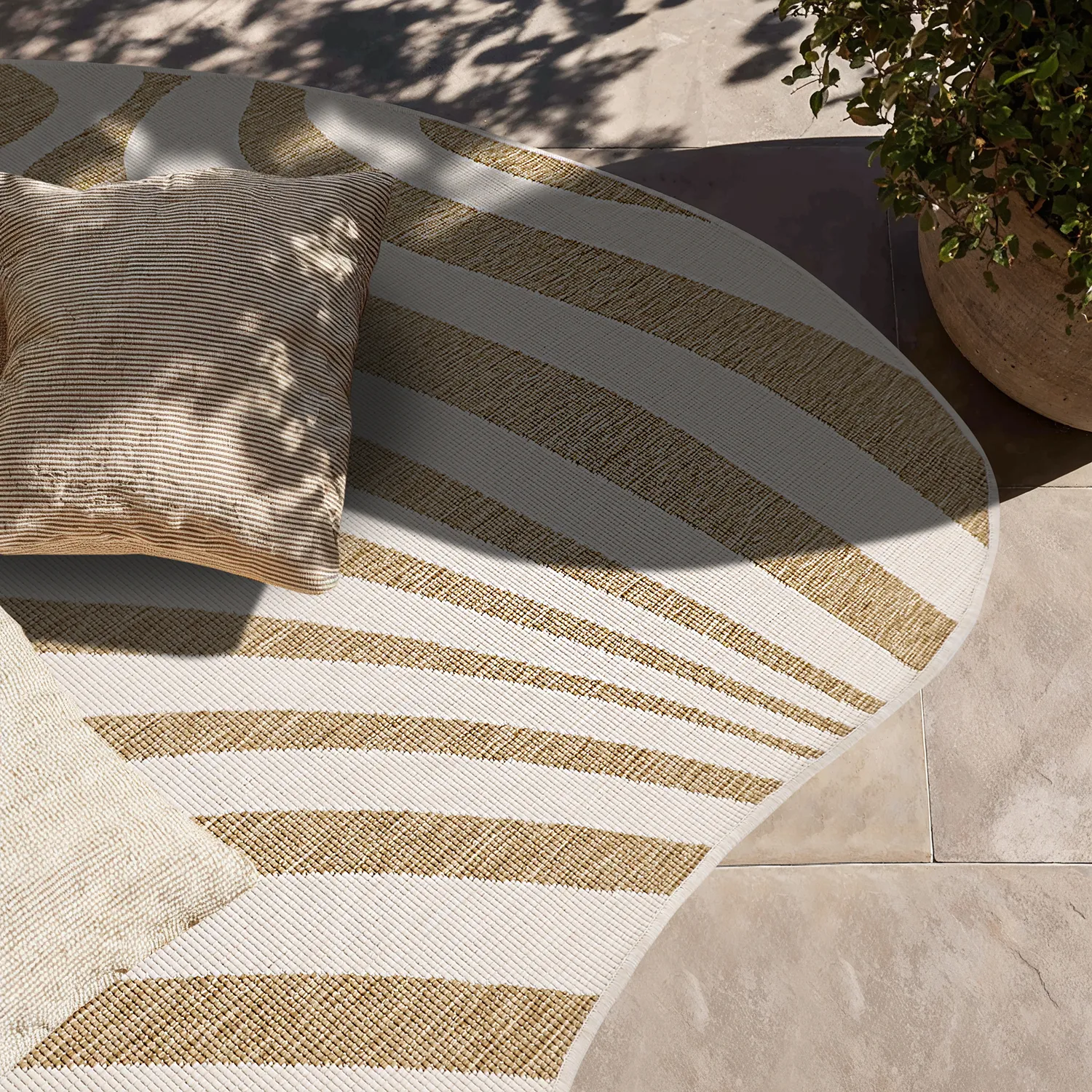 Vloerkleden voor binnen en buiten - utomhusmatta - Remina (natuur/wit)