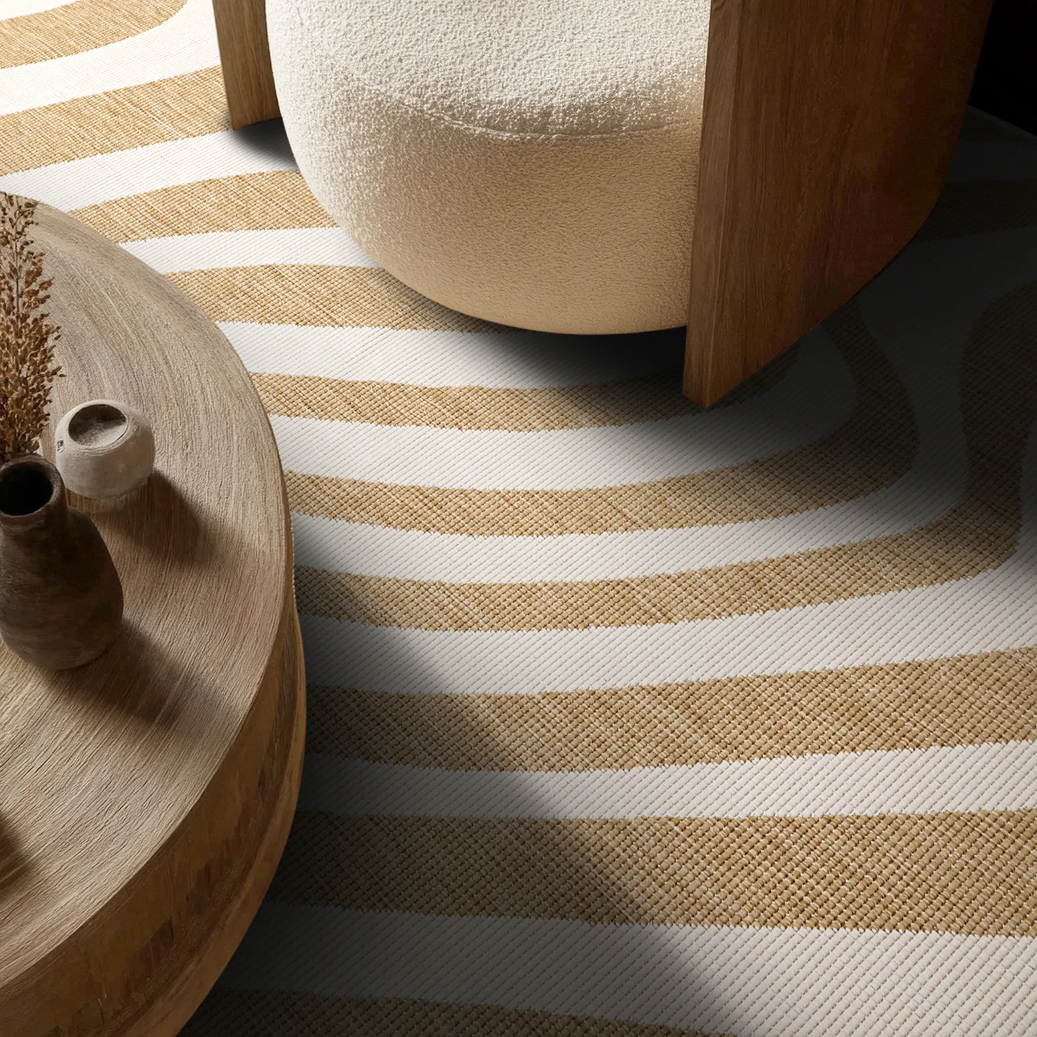 Vloerkleden voor binnen en buiten - utomhusmatta - Remina (natuur/wit)