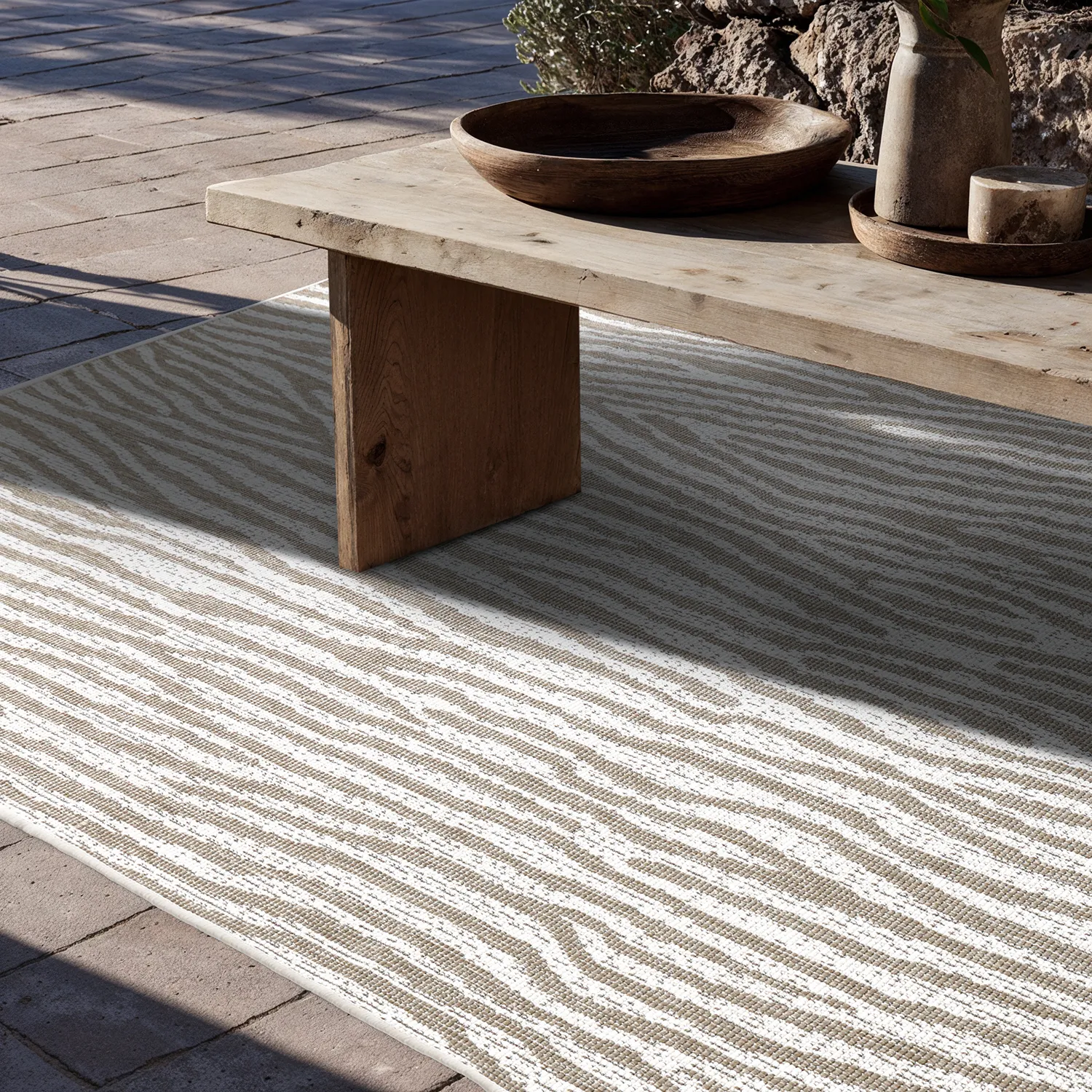 Vloerkleden voor binnen en buiten - utomhusmatta - Vaura (beige)