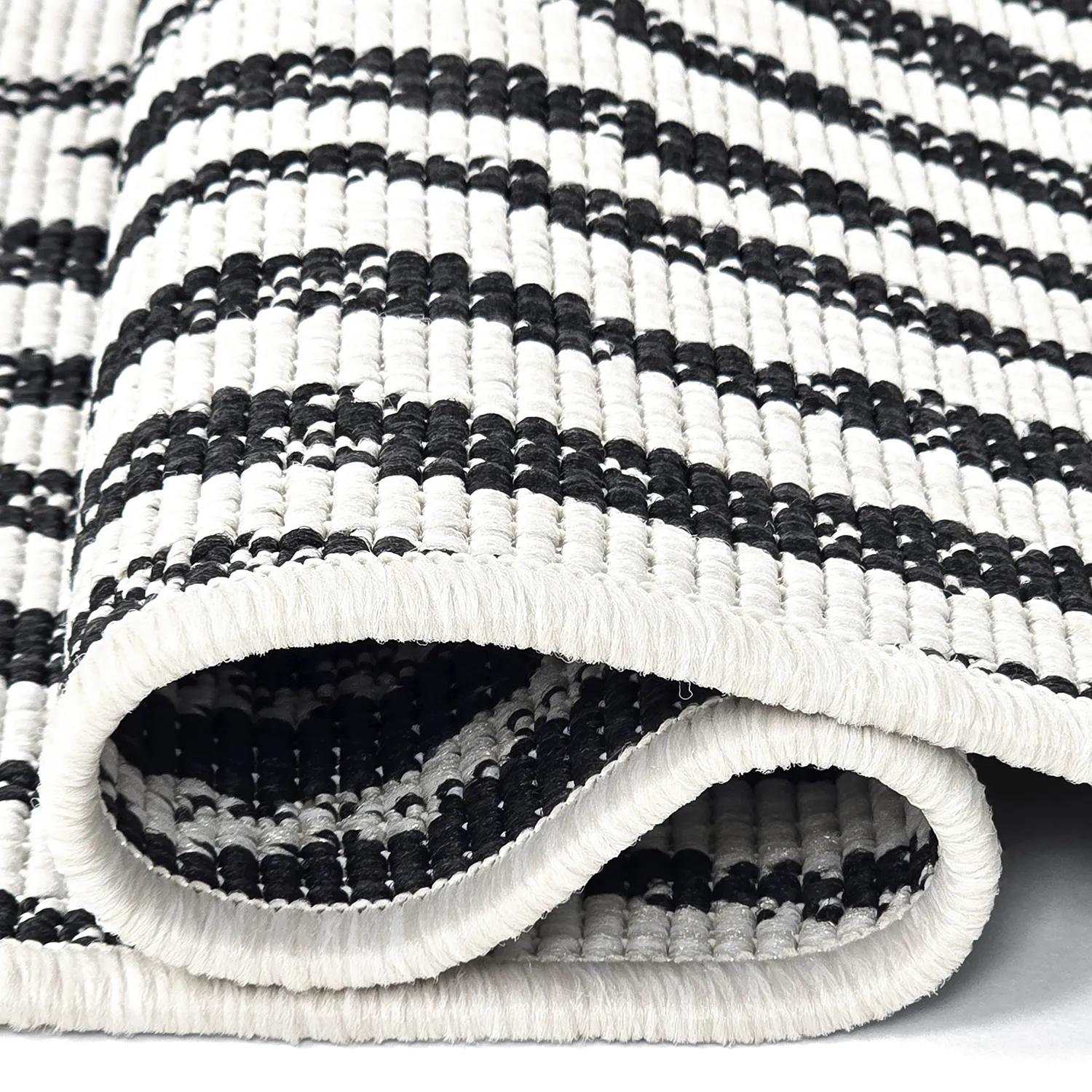 Vloerkleden voor binnen en buiten - utomhusmatta - Vaura (zwart/wit)