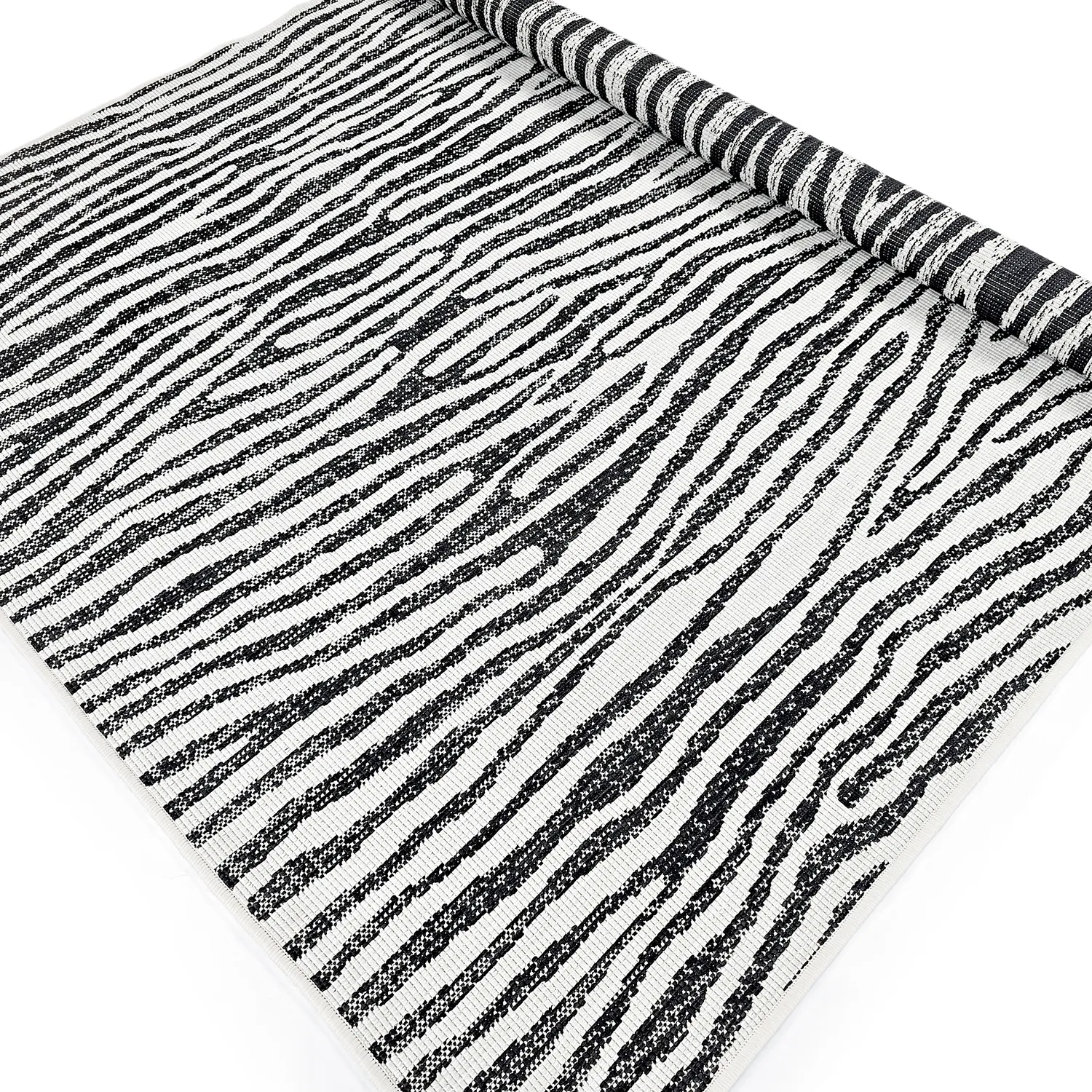 Vloerkleden voor binnen en buiten - utomhusmatta - Vaura (zwart/wit)