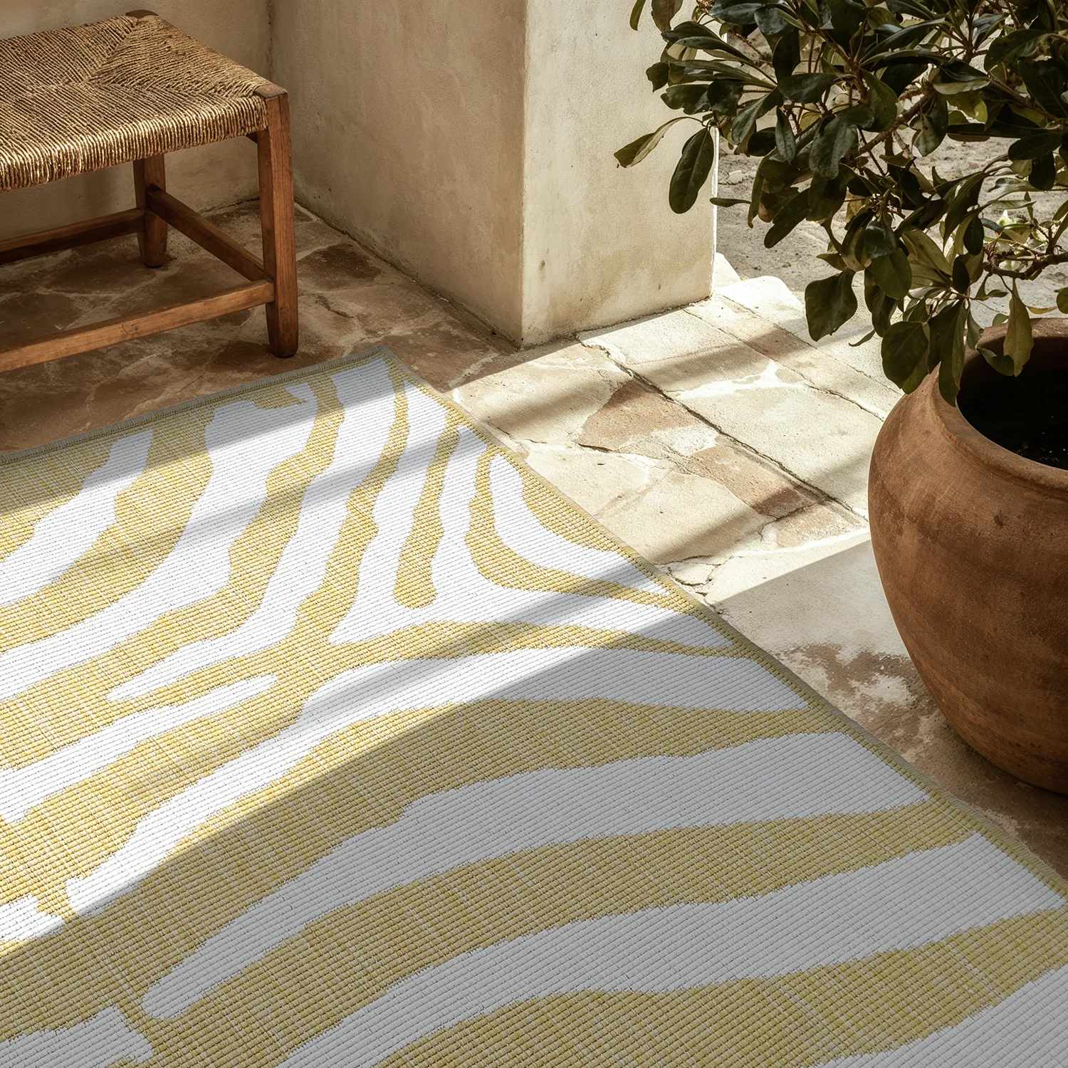 Vloerkleden voor binnen en buiten - utomhusmatta - Winona (geel)