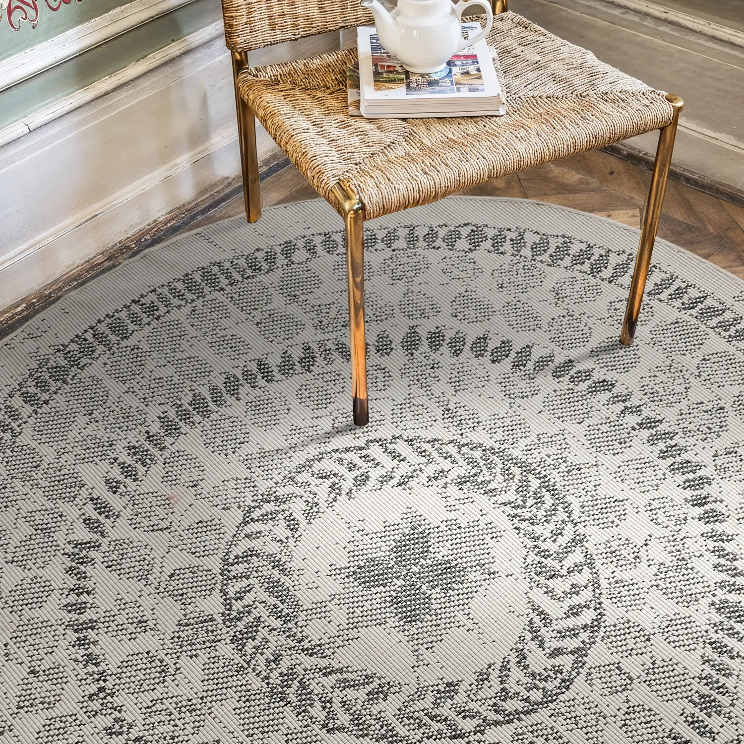 Ronde vloerkleden - Indoor/Outdoor Malcolm (grijs)