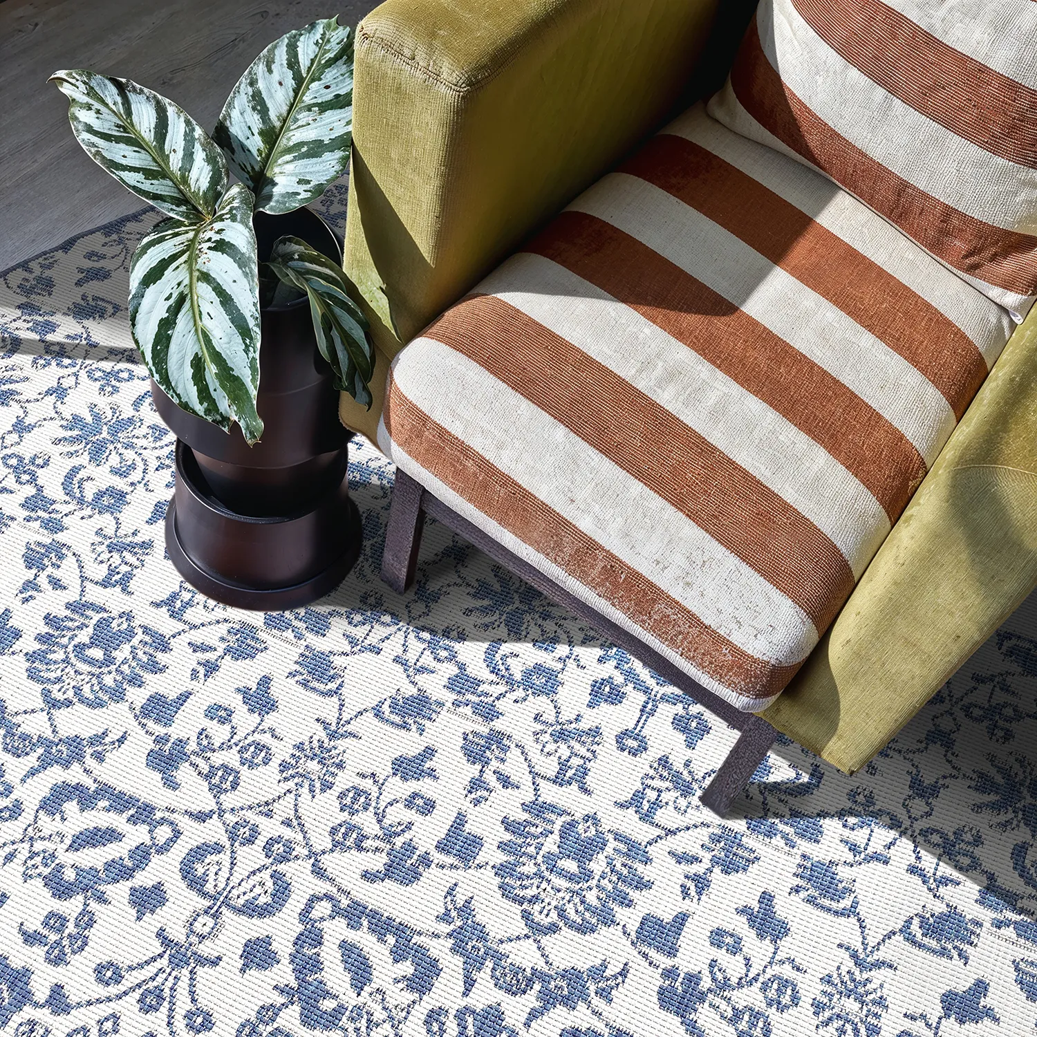 Rond vloerkleed - Brussels Ocean (blauw)