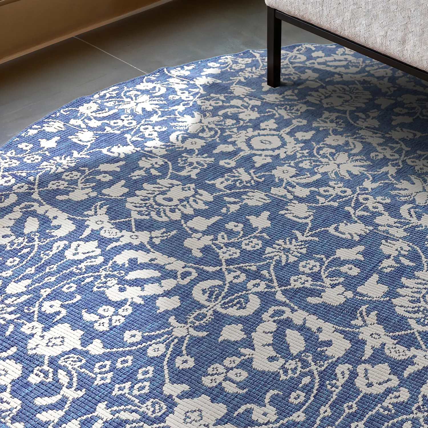 Rond vloerkleed - Brussels Ocean (blauw)