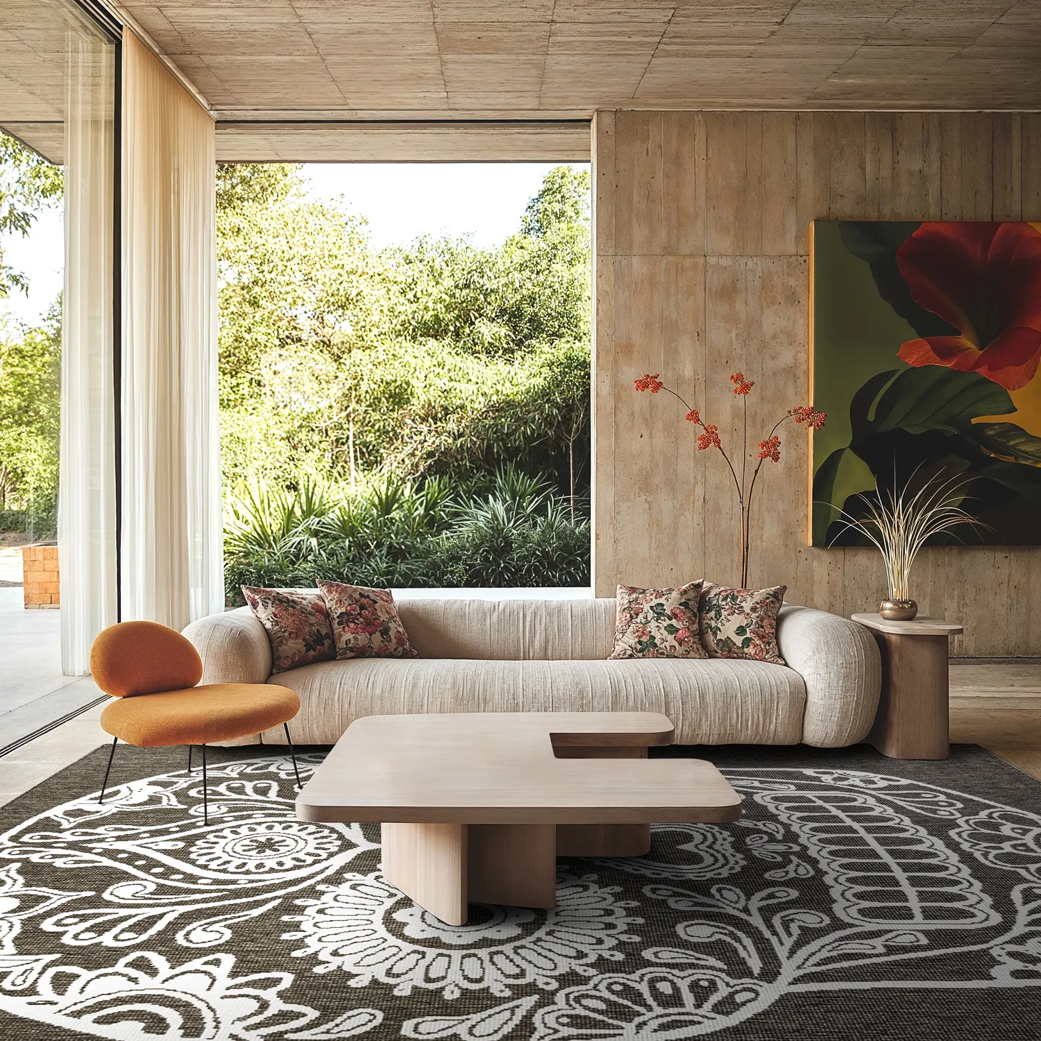 Vloerkleden voor binnen en buiten - Raylan (zwart)