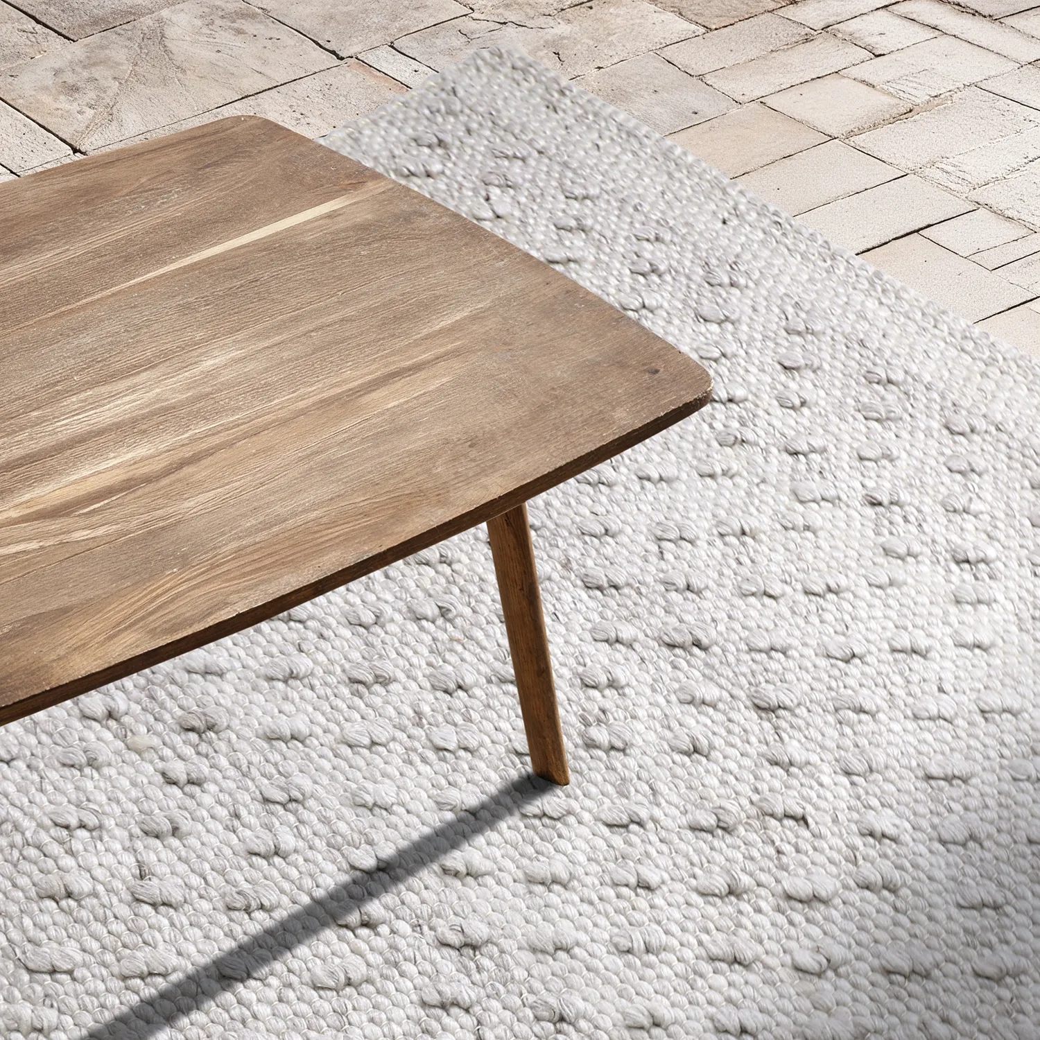 Vloerkleden voor binnen en buiten - Todi Wool Look (grijs/beige)