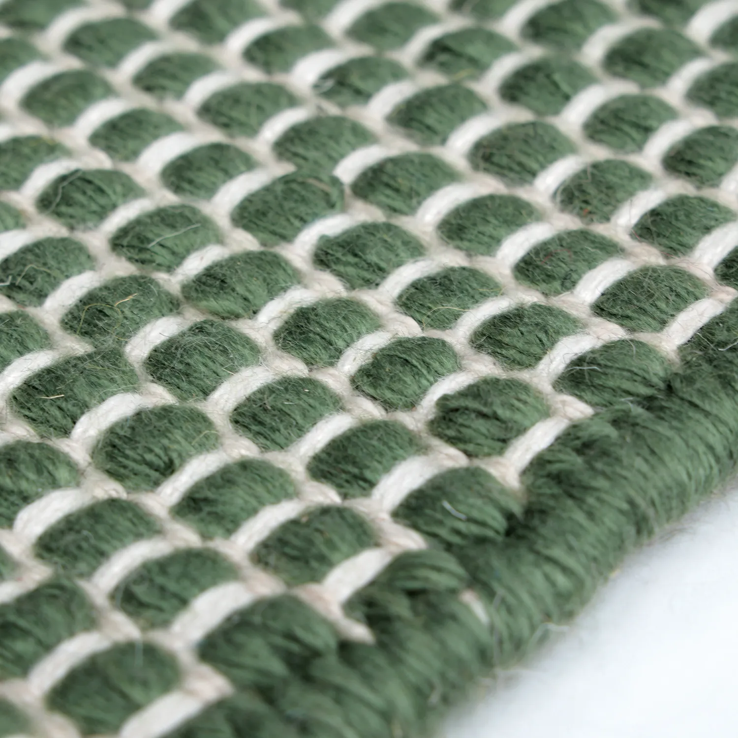 Vloerkleden voor binnen en buiten - Coastal Wool Look (groen/wit)