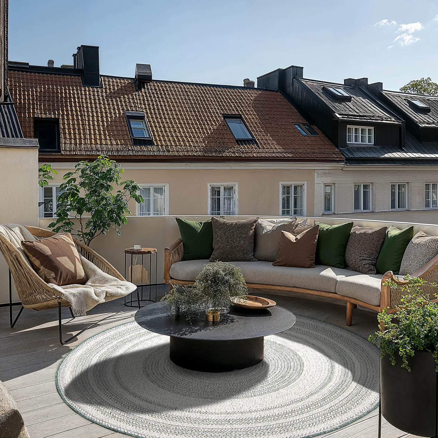 Ronde vloerkleden - Indoor/Outdoor Angus (groen)
