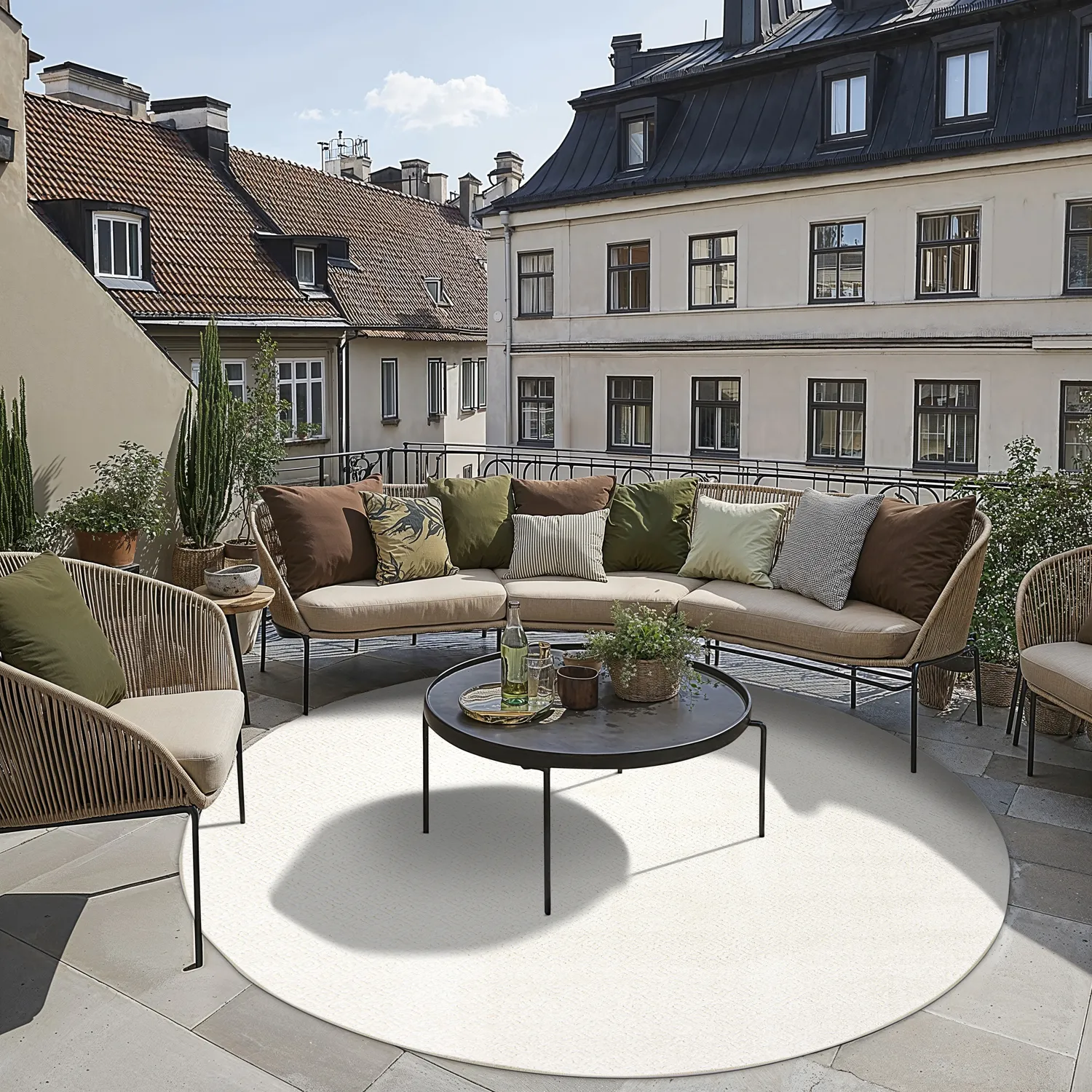 Ronde vloerkleden - Indoor/Outdoor Baldwin (cream)