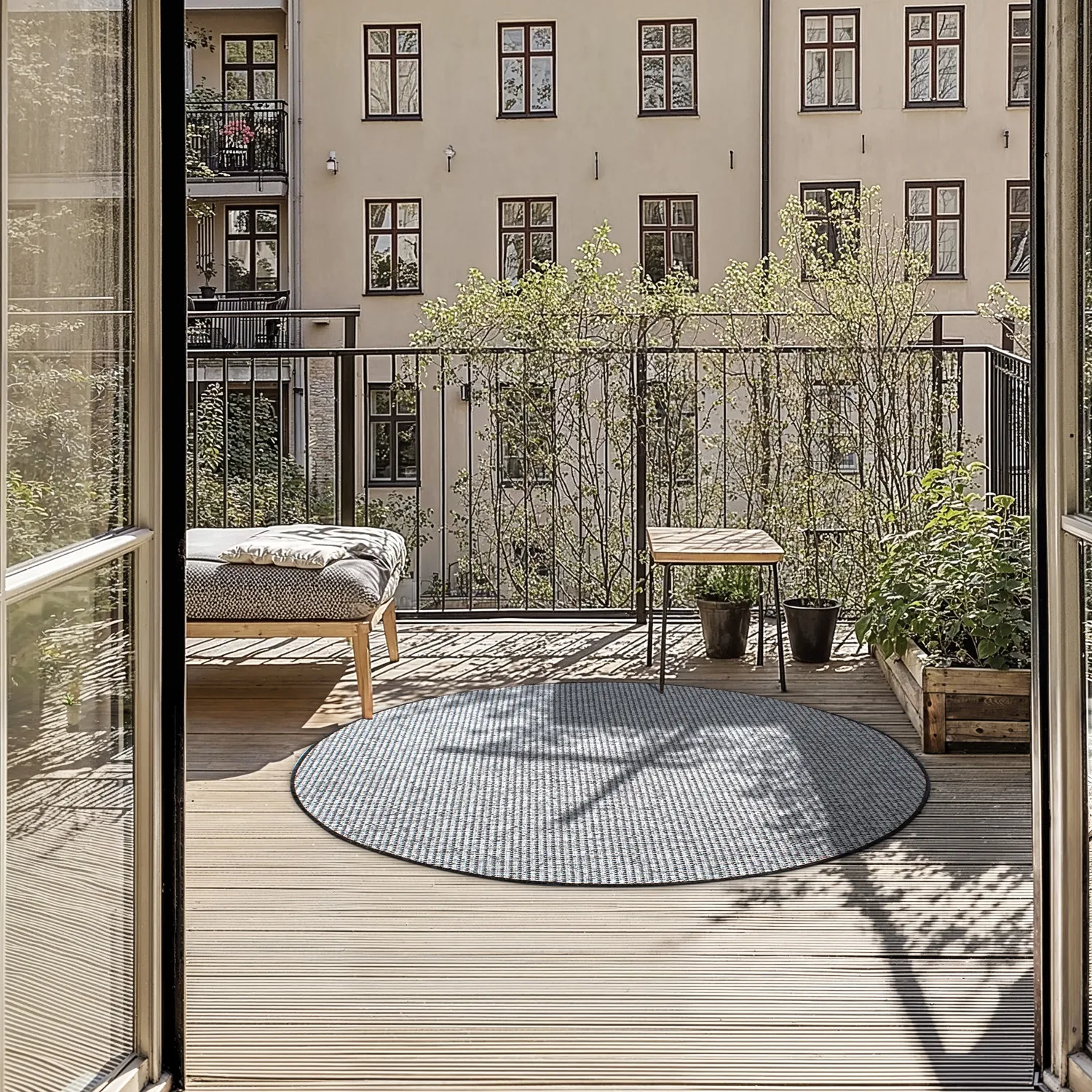 Rond vloerkleed - Bergen (antraciet)