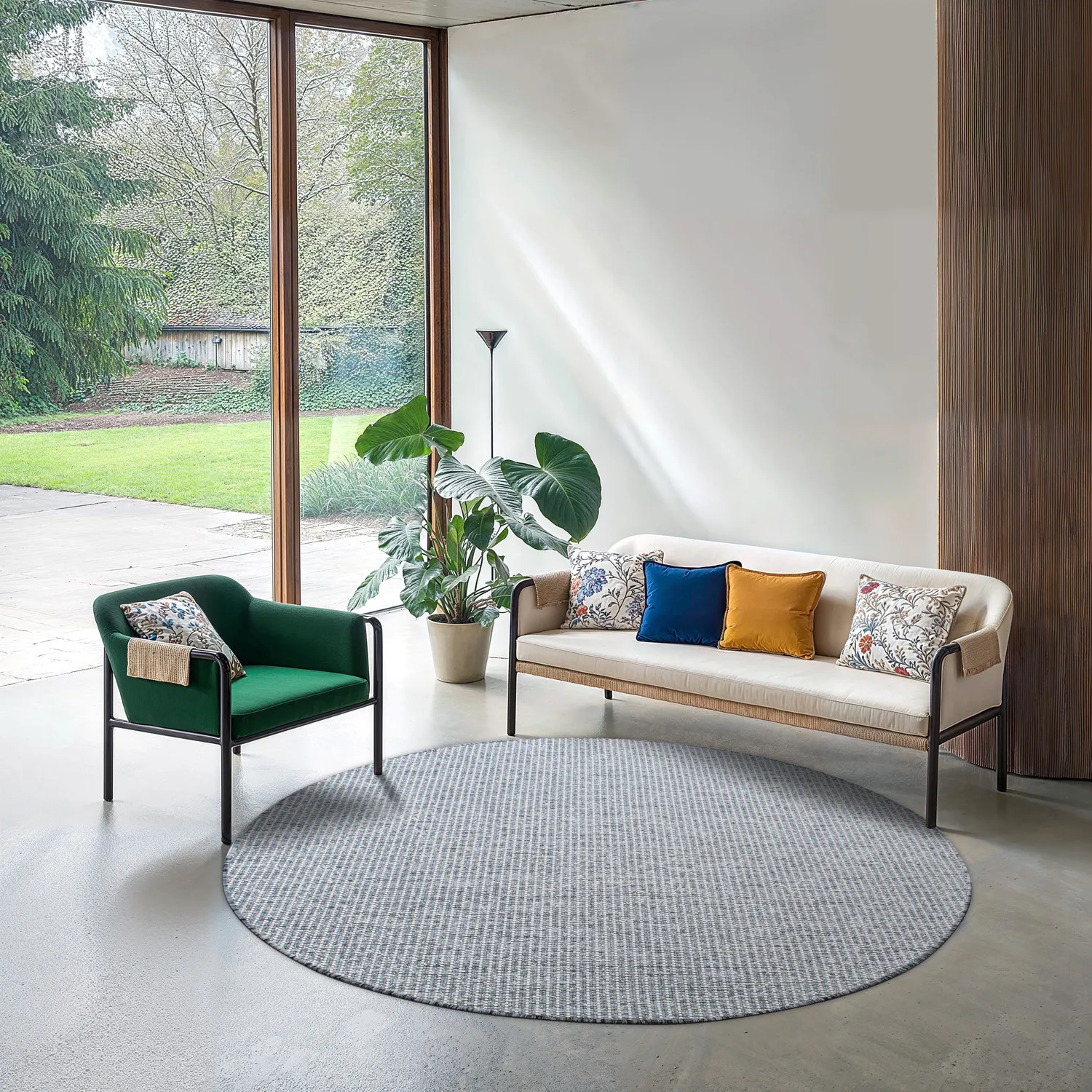 Rond vloerkleed - Bergen (grijs)