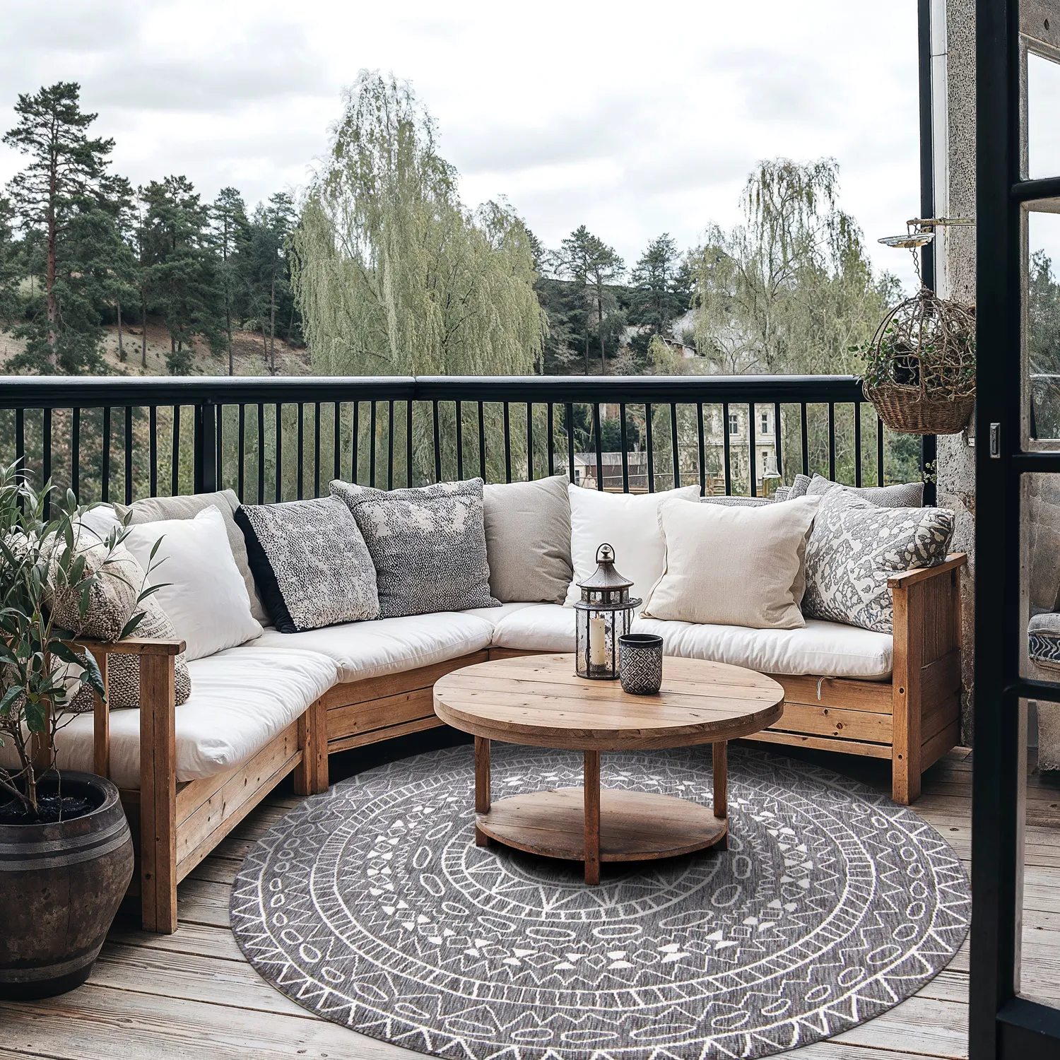 Rond vloerkleed - Brussels Diamond (grijs)