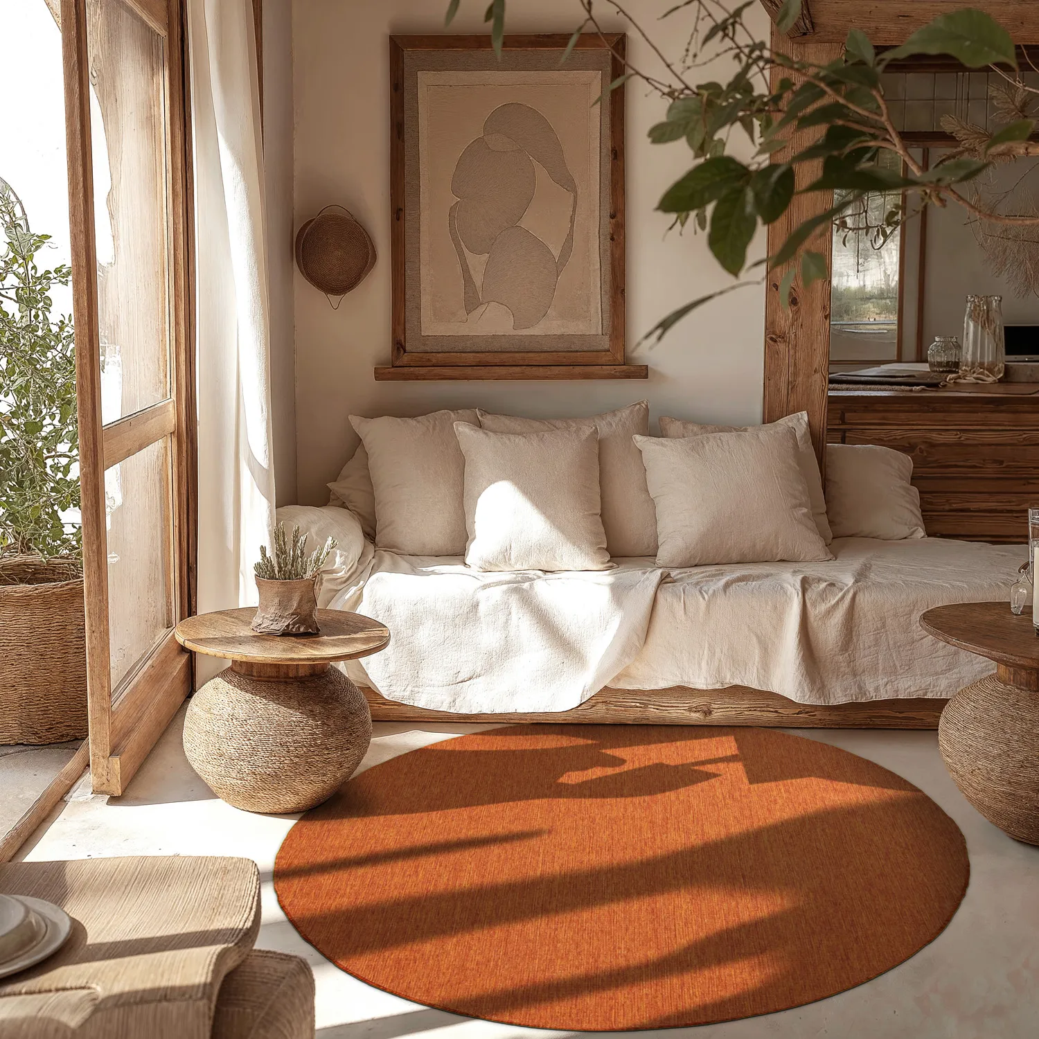 Rond vloerkleed - Monsanto (oranje)