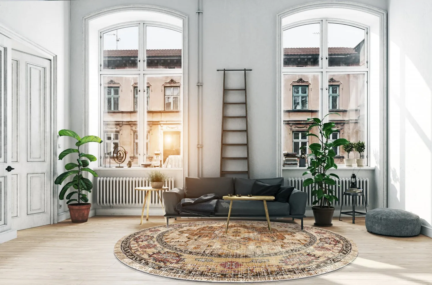 Rond vloerkleed - Siliana (beige)