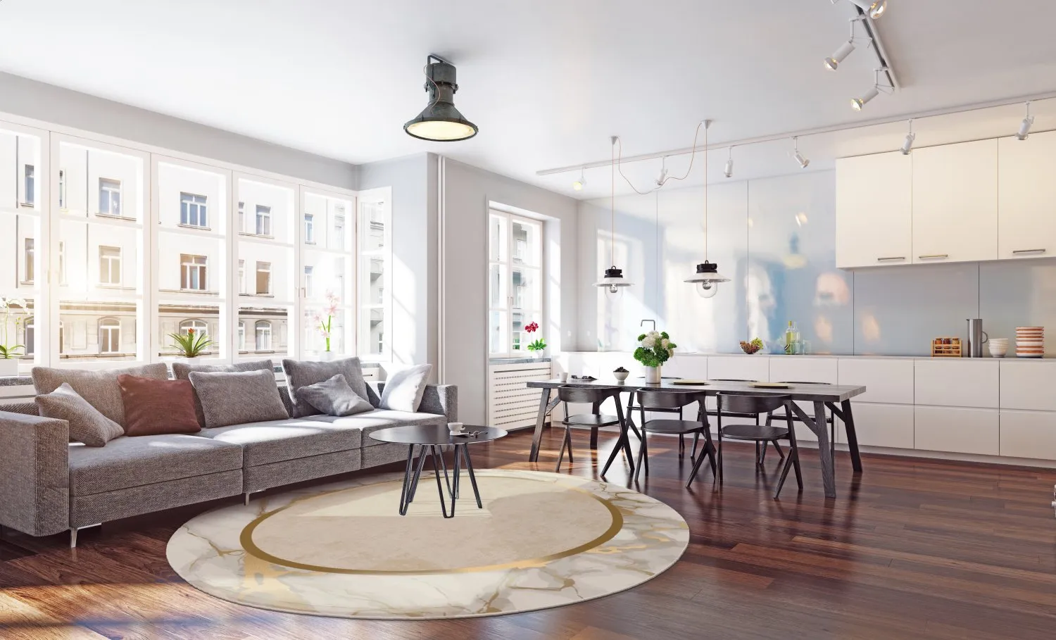 Rond vloerkleed - Cerasia (beige/wit/goud)