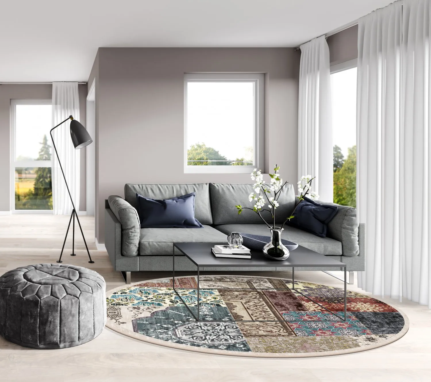 Rond vloerkleed - Linosa (multi)